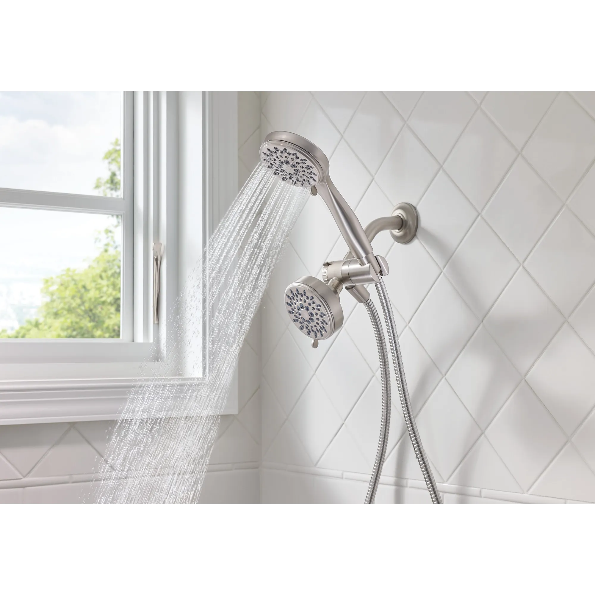 Ignite Five-Function 3 3/4" Diameter Standard Spray Head With Handheld Shower - Image 11