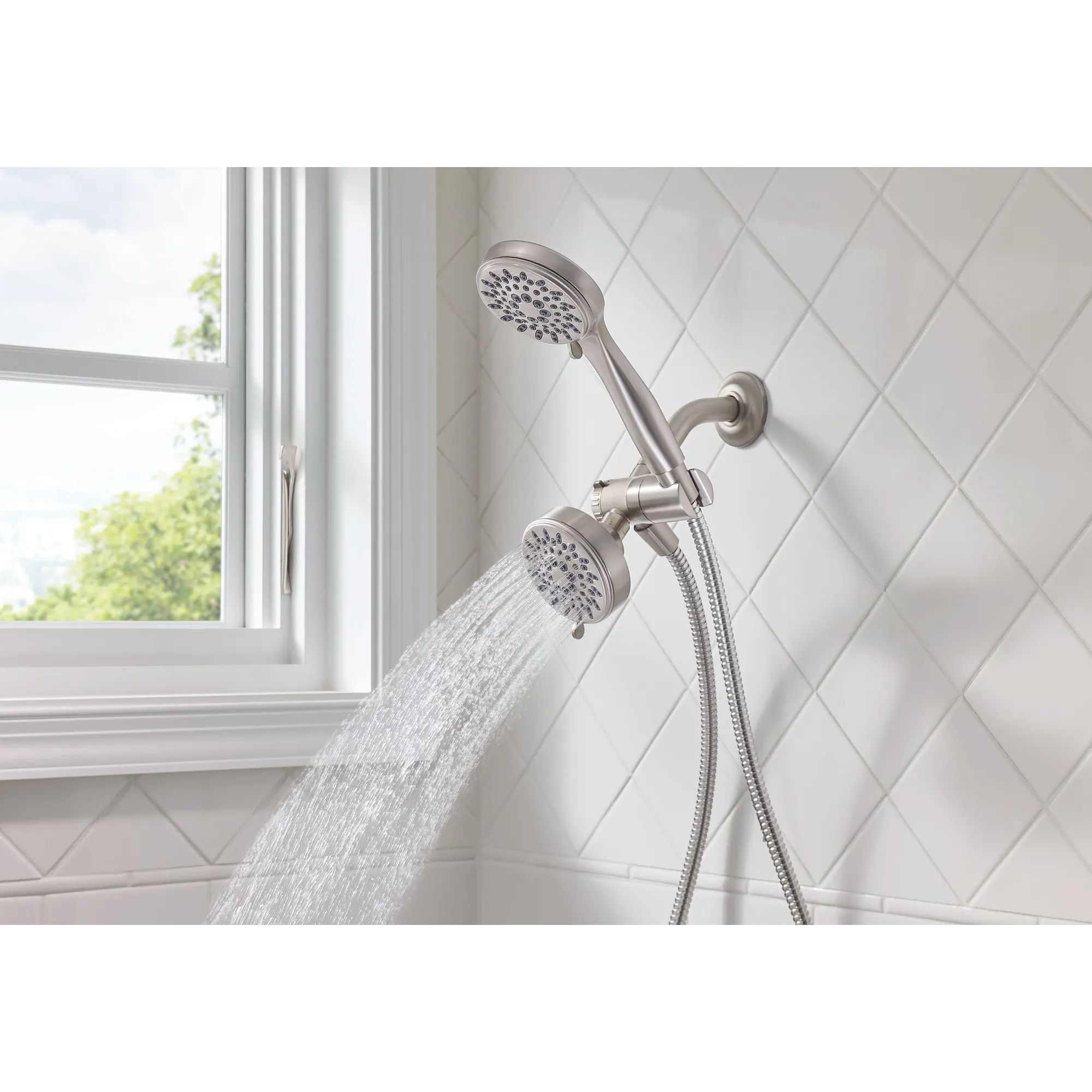 Ignite Five-Function 3 3/4" Diameter Standard Spray Head With Handheld Shower - Image 12