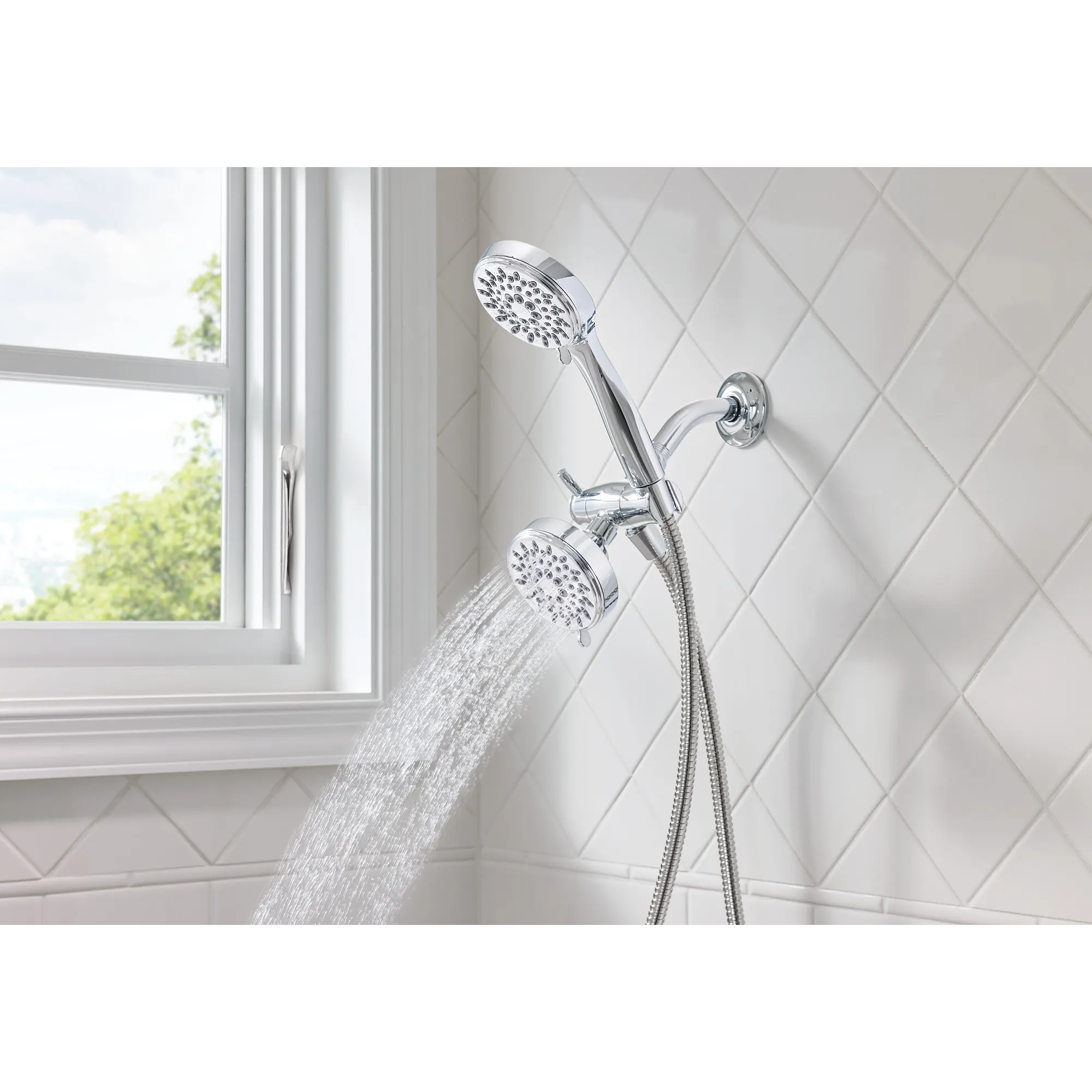 Ignite Five-Function 3 3/4" Diameter Standard Spray Head With Handheld Shower - Image 4