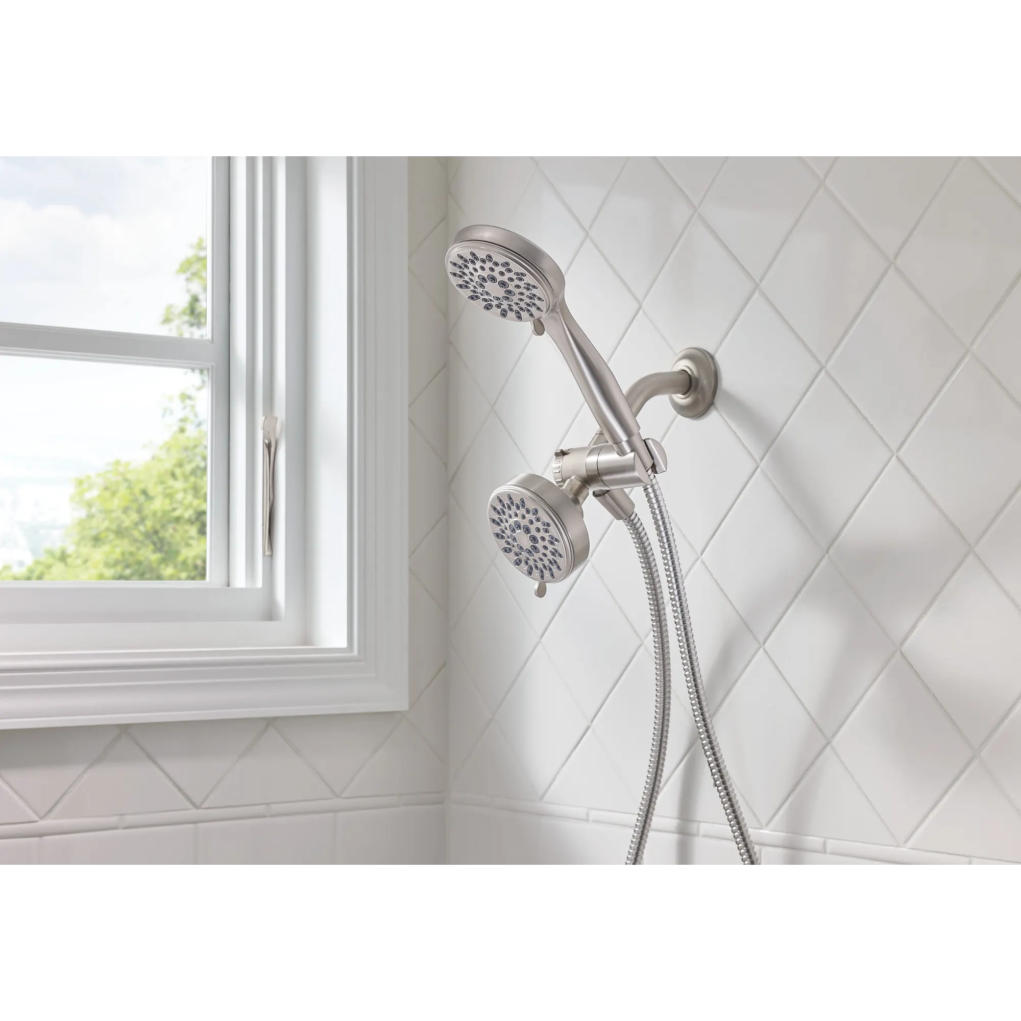 Ignite Five-Function 3 3/4" Diameter Standard Spray Head With Handheld Shower - Image 9