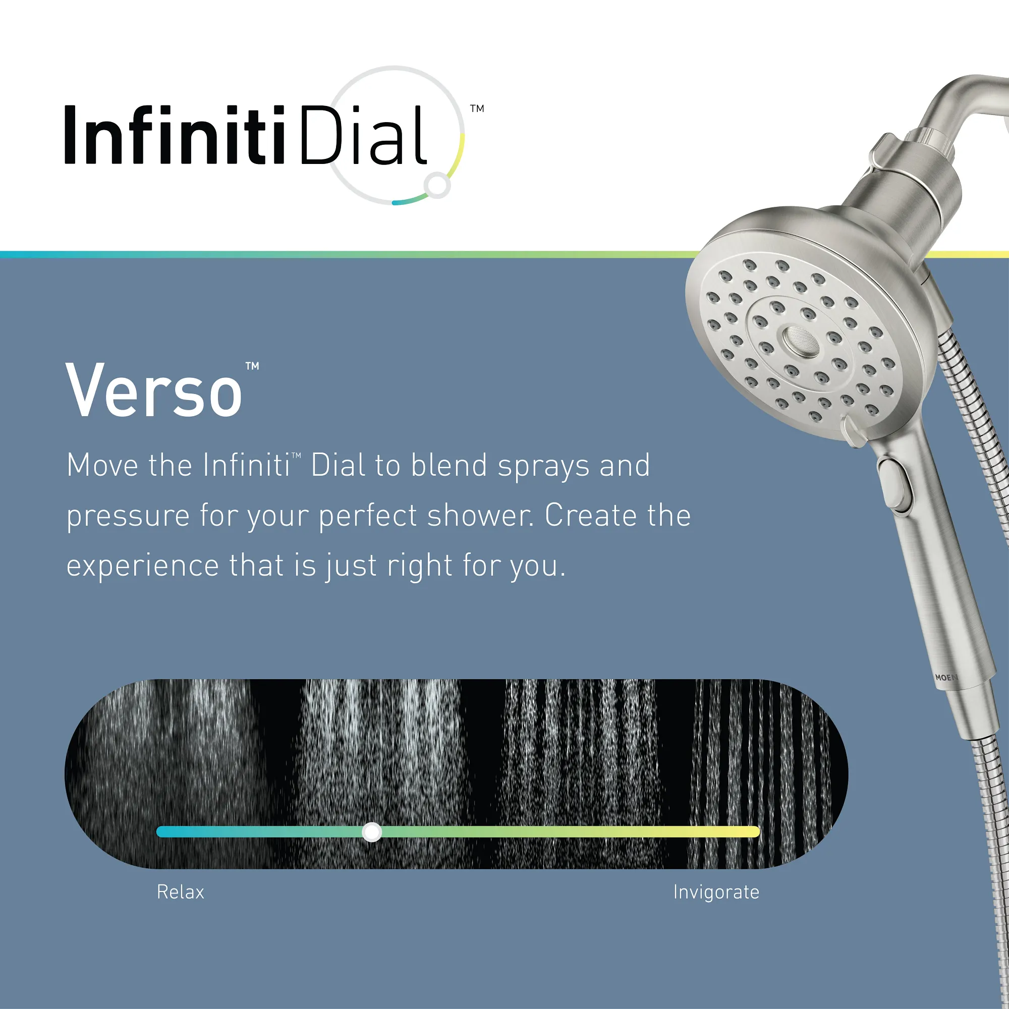 Verso 5" Eco-Performance Handheld Shower with Infiniti Dial - Image 18