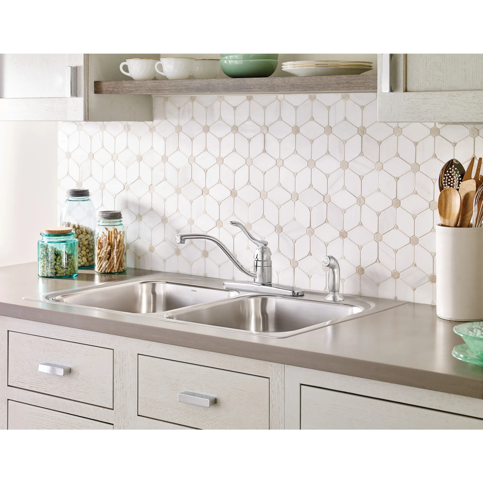 Banbury Chrome one-handle low arc kitchen faucet
