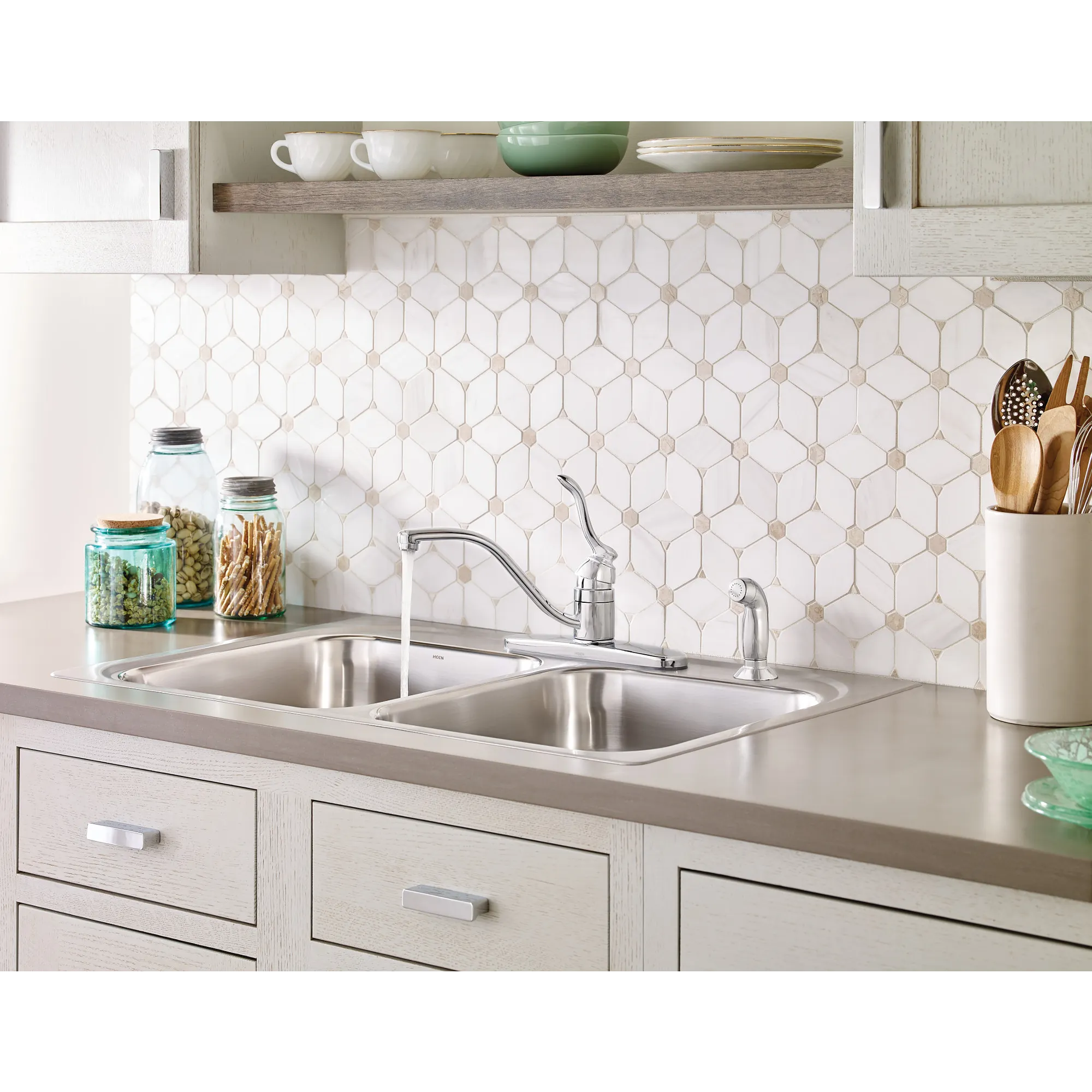 Banbury Chrome one-handle low arc kitchen faucet - Image 2