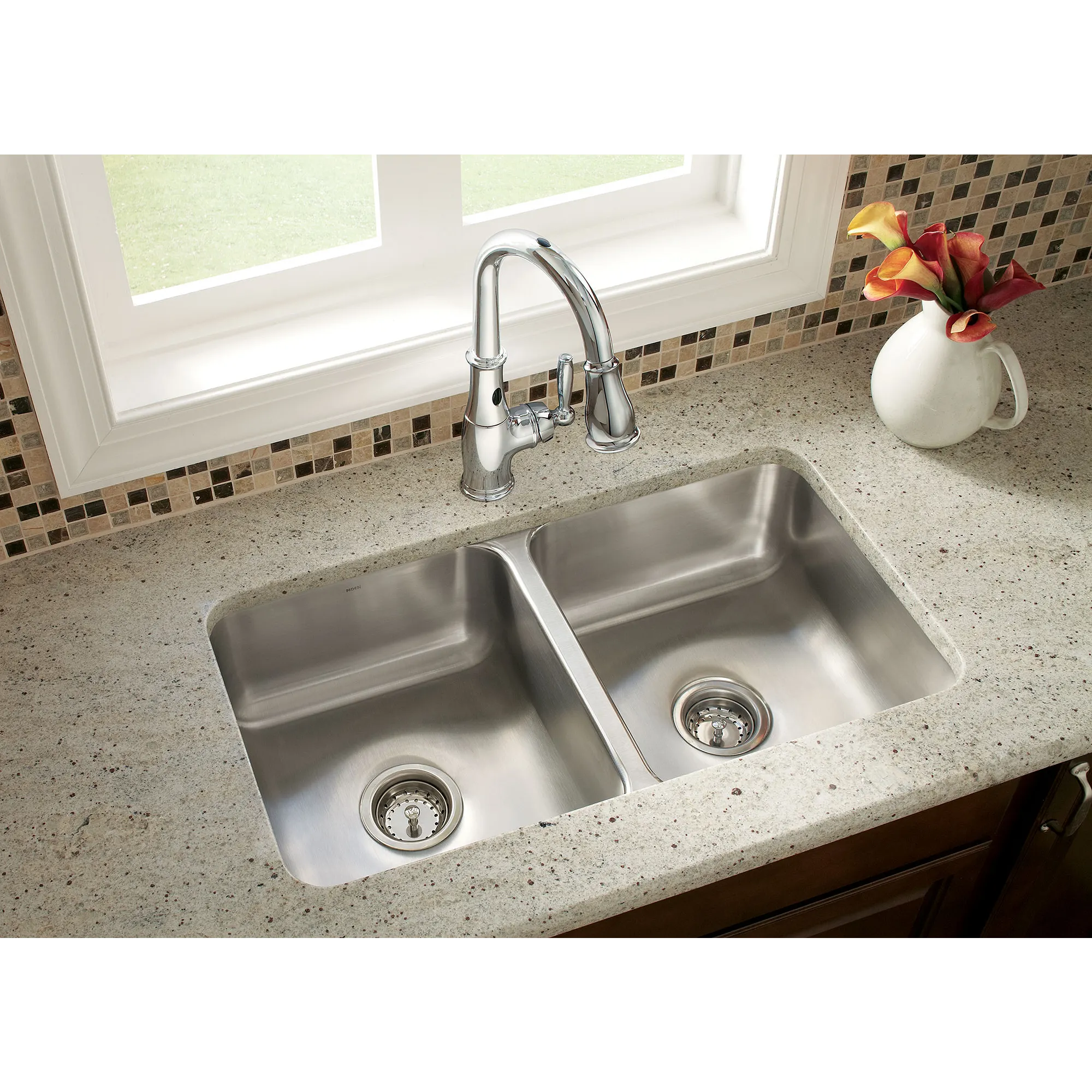 Brantford Chrome One-Handle High Arc Pulldown Kitchen Faucet - Image 2