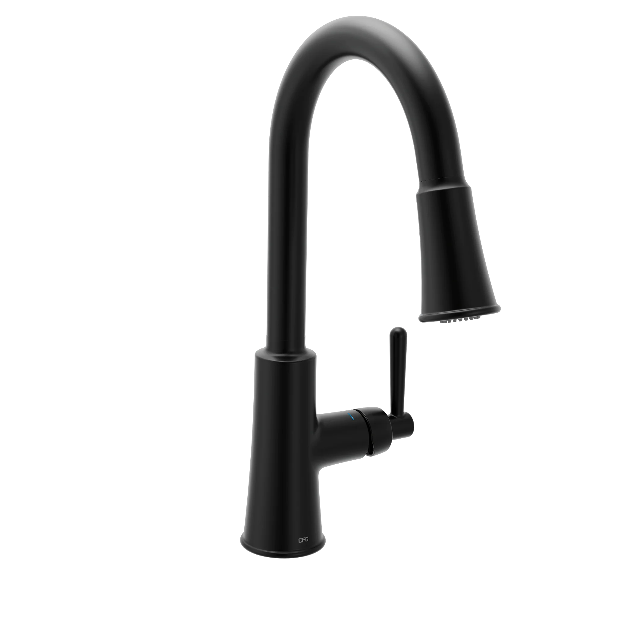 Ember Matte black one-handle high arc pulldown kitchen faucet