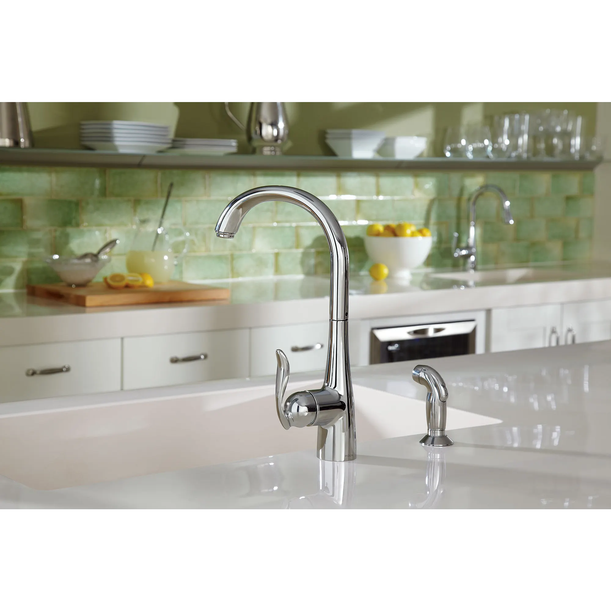 Arbor Chrome One-Handle High Arc Kitchen Faucet - Image 11