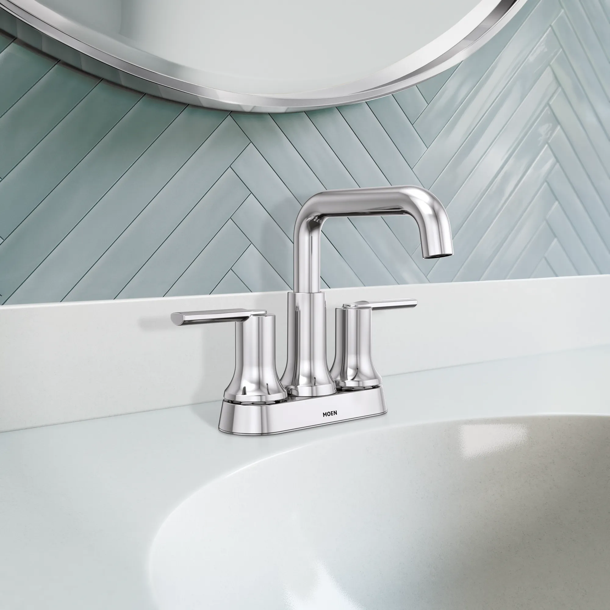 Zyla Chrome two-handle high arc bathroom faucet