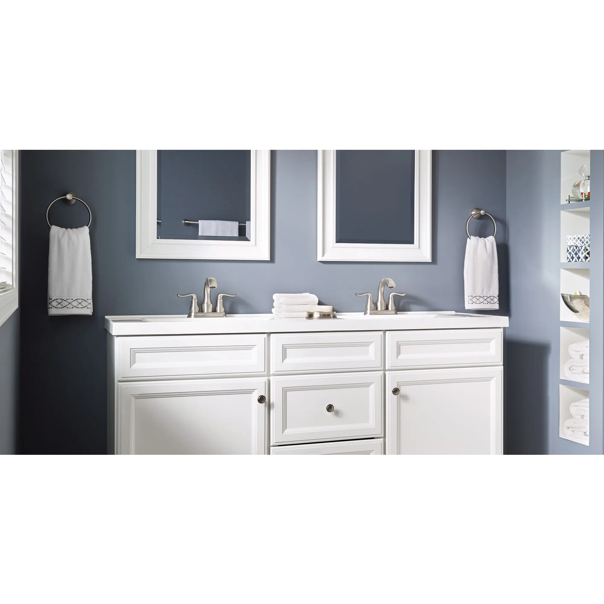 Hamden Spot Resist Brushed Nickel Two-Handle High Arc Bathroom Faucet - Image 5