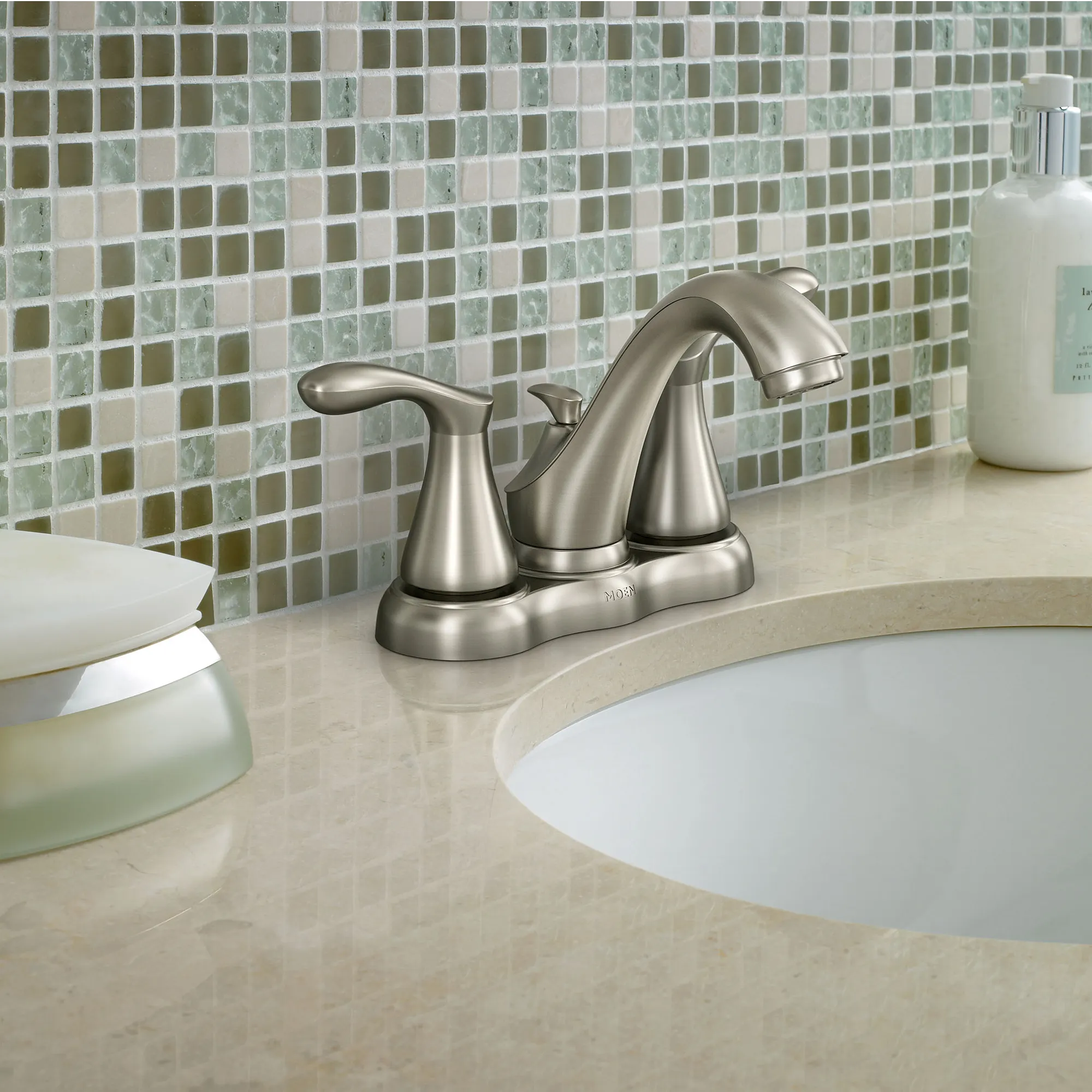 Varese Chrome two-handle high arc bathroom faucet - Image 3