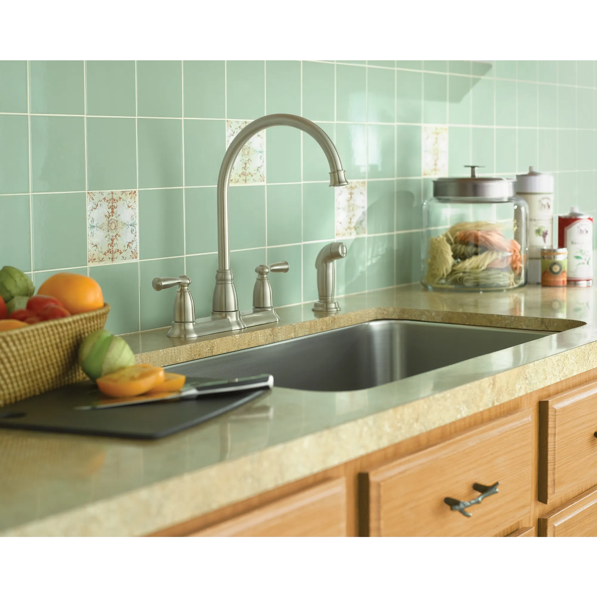 Banbury Chrome two-handle high arc kitchen faucet - Image 3
