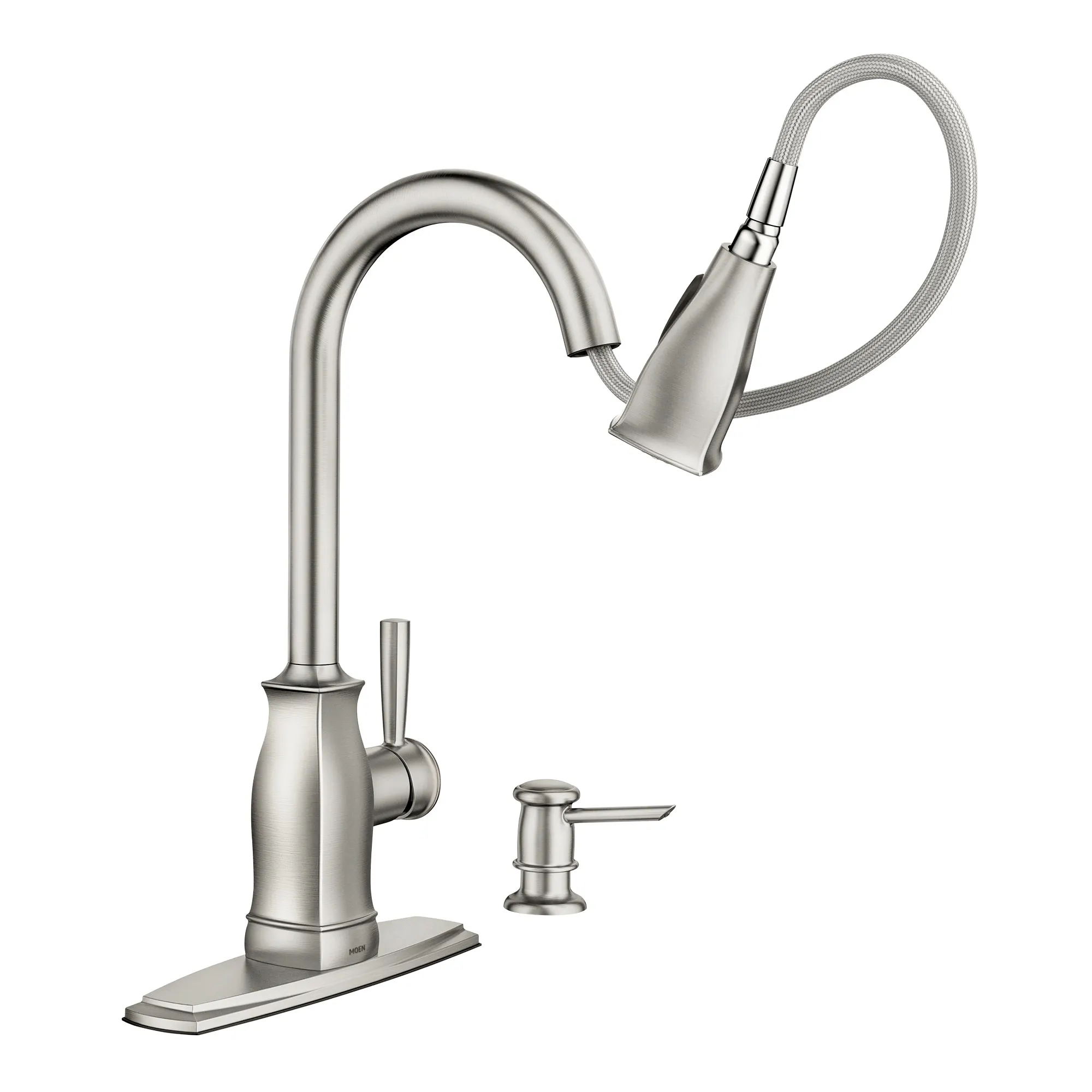 Hensley Mediterranean Bronze (MB) One-Handle High Arc Pulldown Kitchen Faucet - Image 8