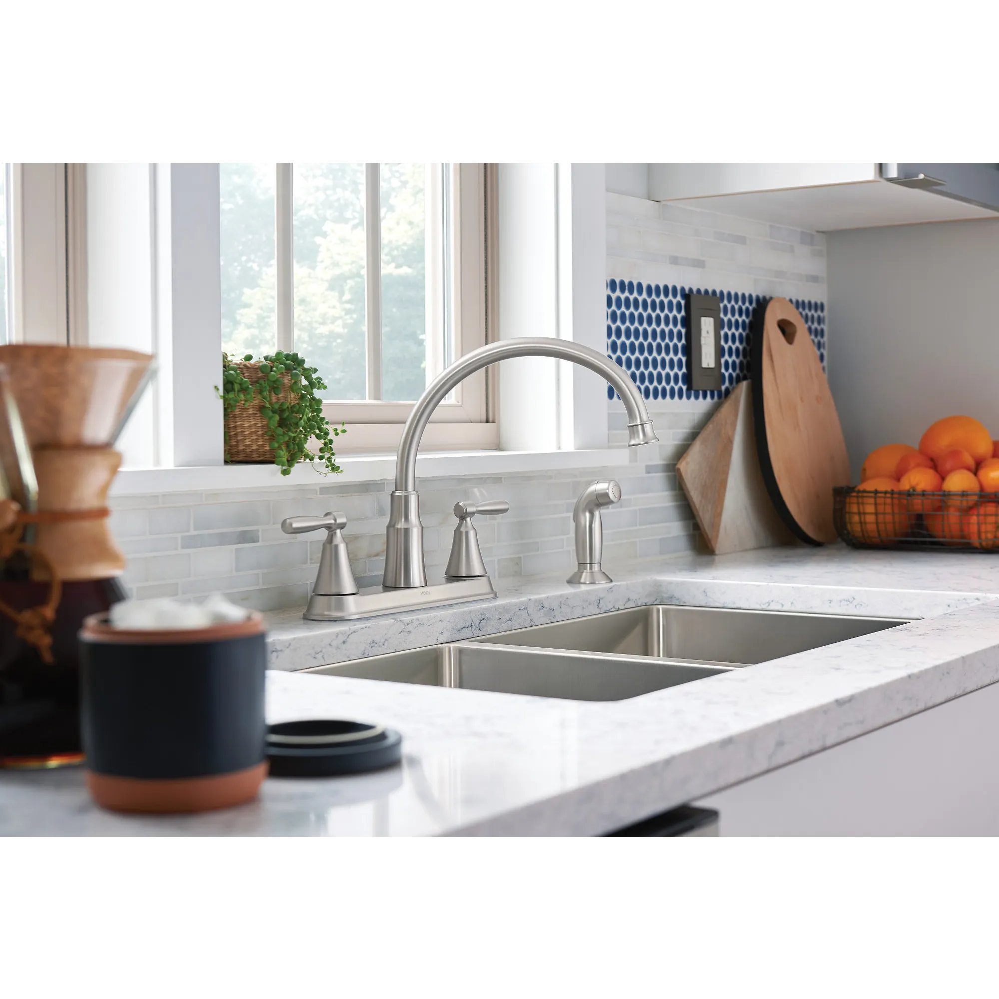Hutchinson Two-Handle High Arc Kitchen Faucet - Image 18