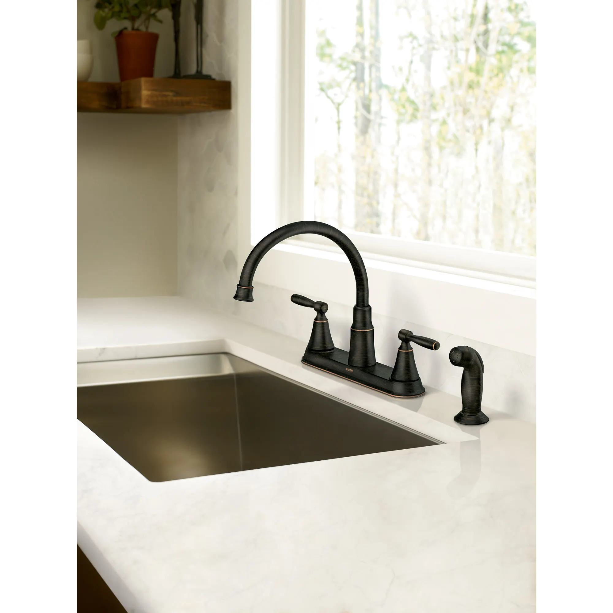 Hutchinson Two-Handle High Arc Kitchen Faucet - Image 5
