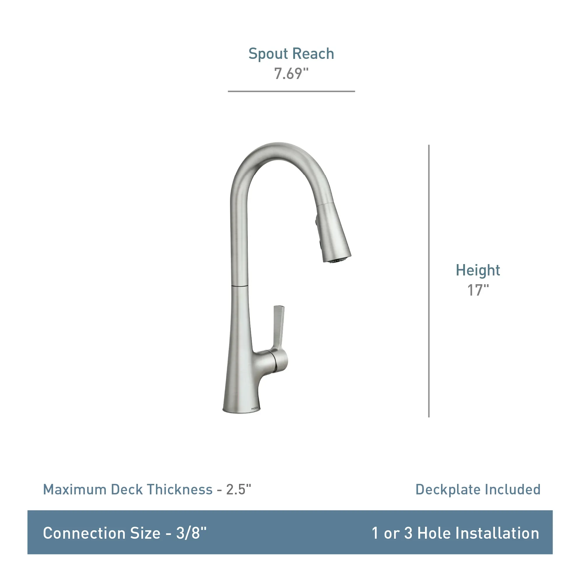Mikah One-Handle High Arc Pulldown Kitchen Faucet - Image 23