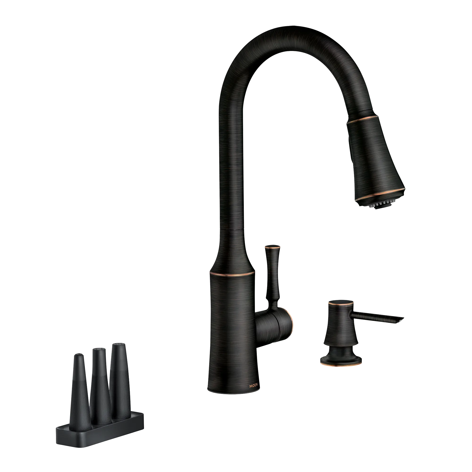 Venango Chrome One-Handle High Arc Pulldown Kitchen Faucet - Image 10