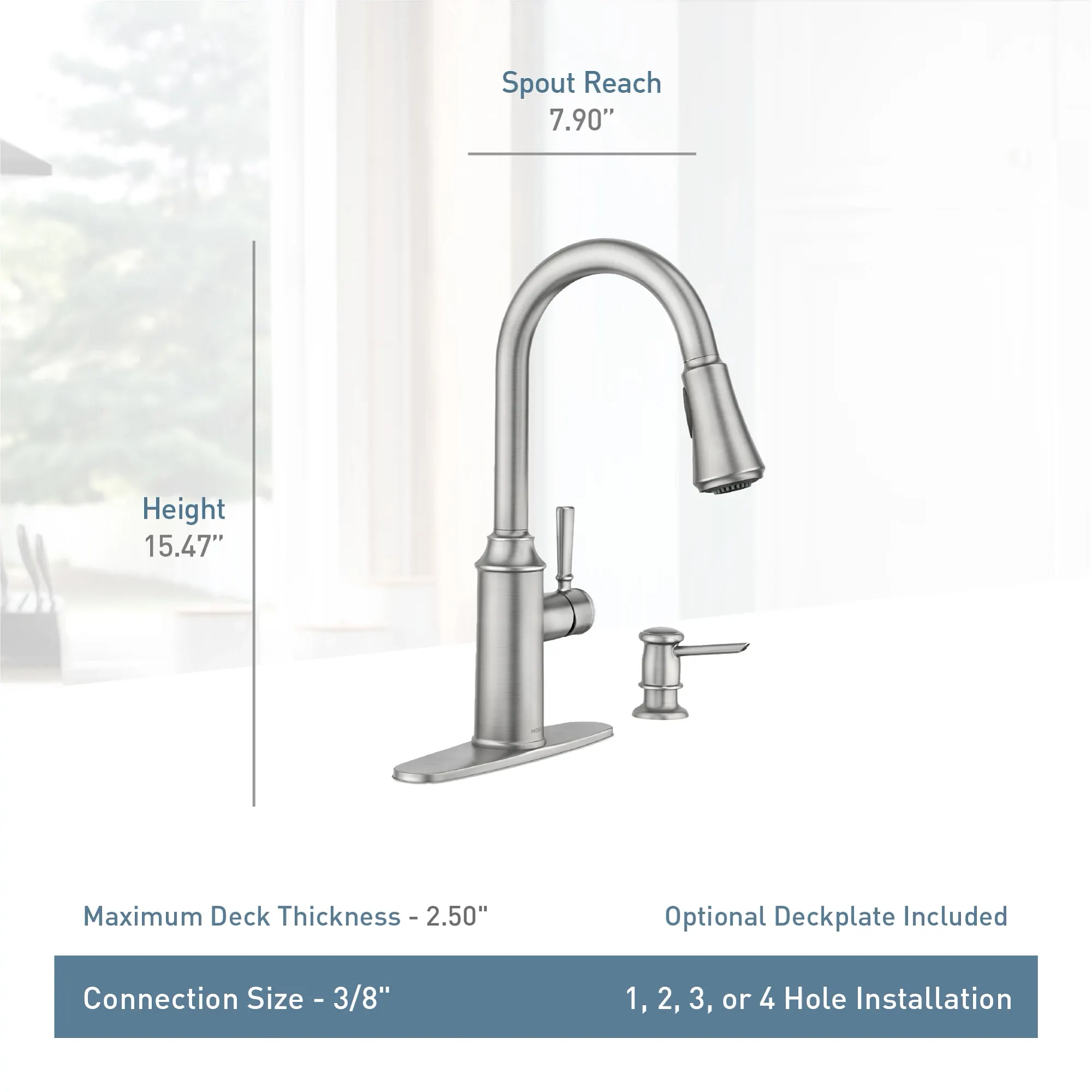 Zabelle One-handle Pulldown Kitchen Faucet - Image 9