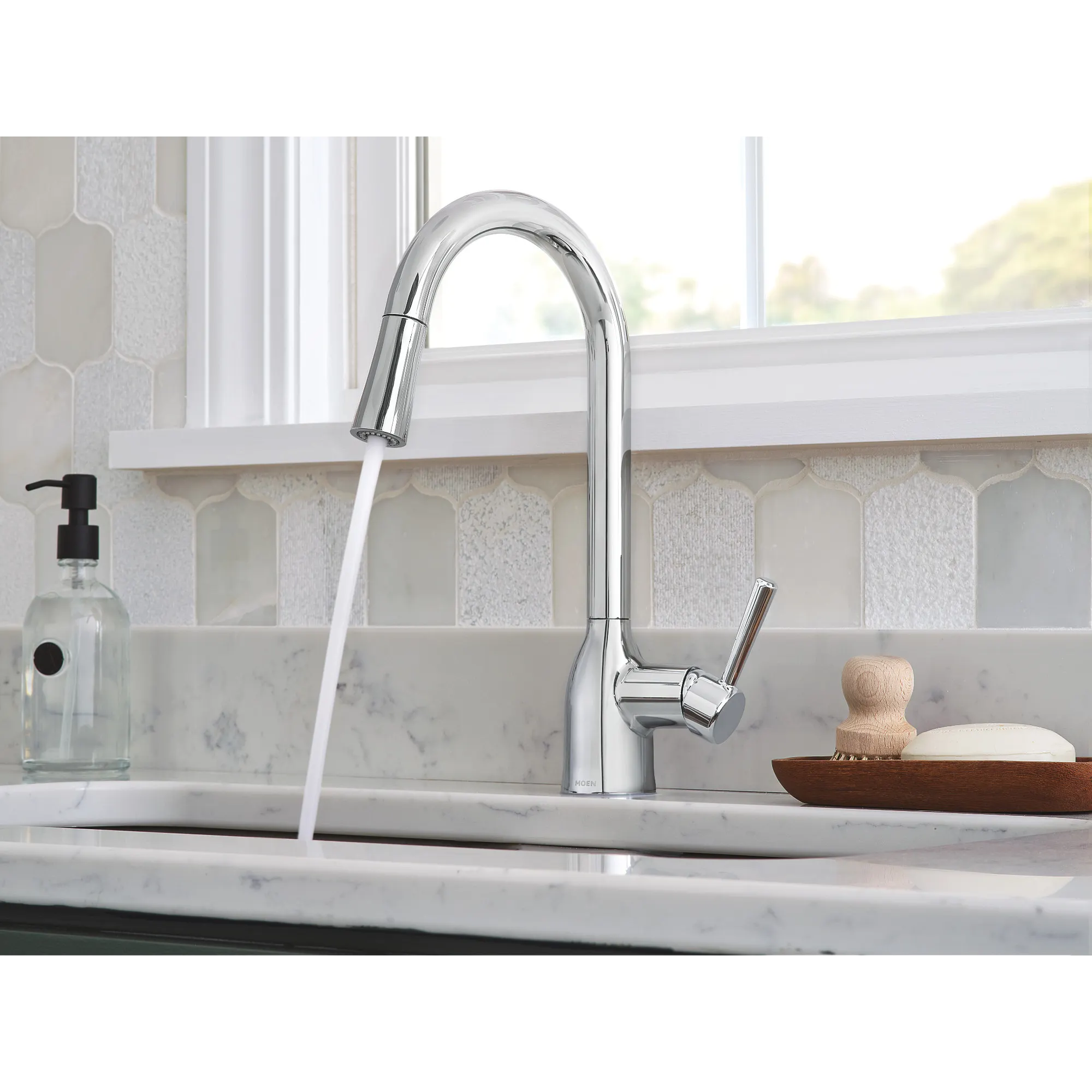 Adler One-Handle High Arc Pulldown Kitchen Faucet - Image 3