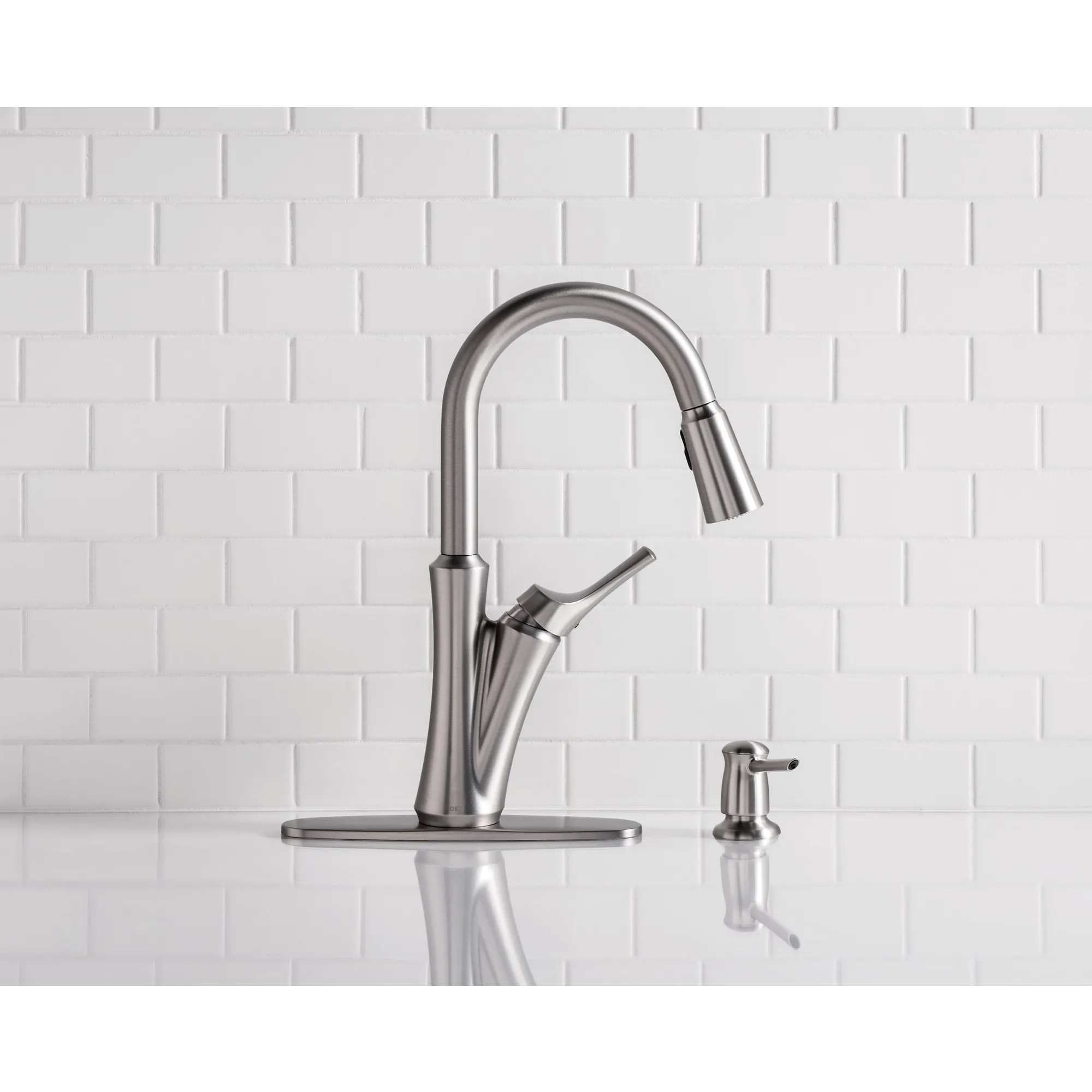 Benson Spot Resist Stainless One-Handle High Arc Pulldown Kitchen Faucet - Image 10