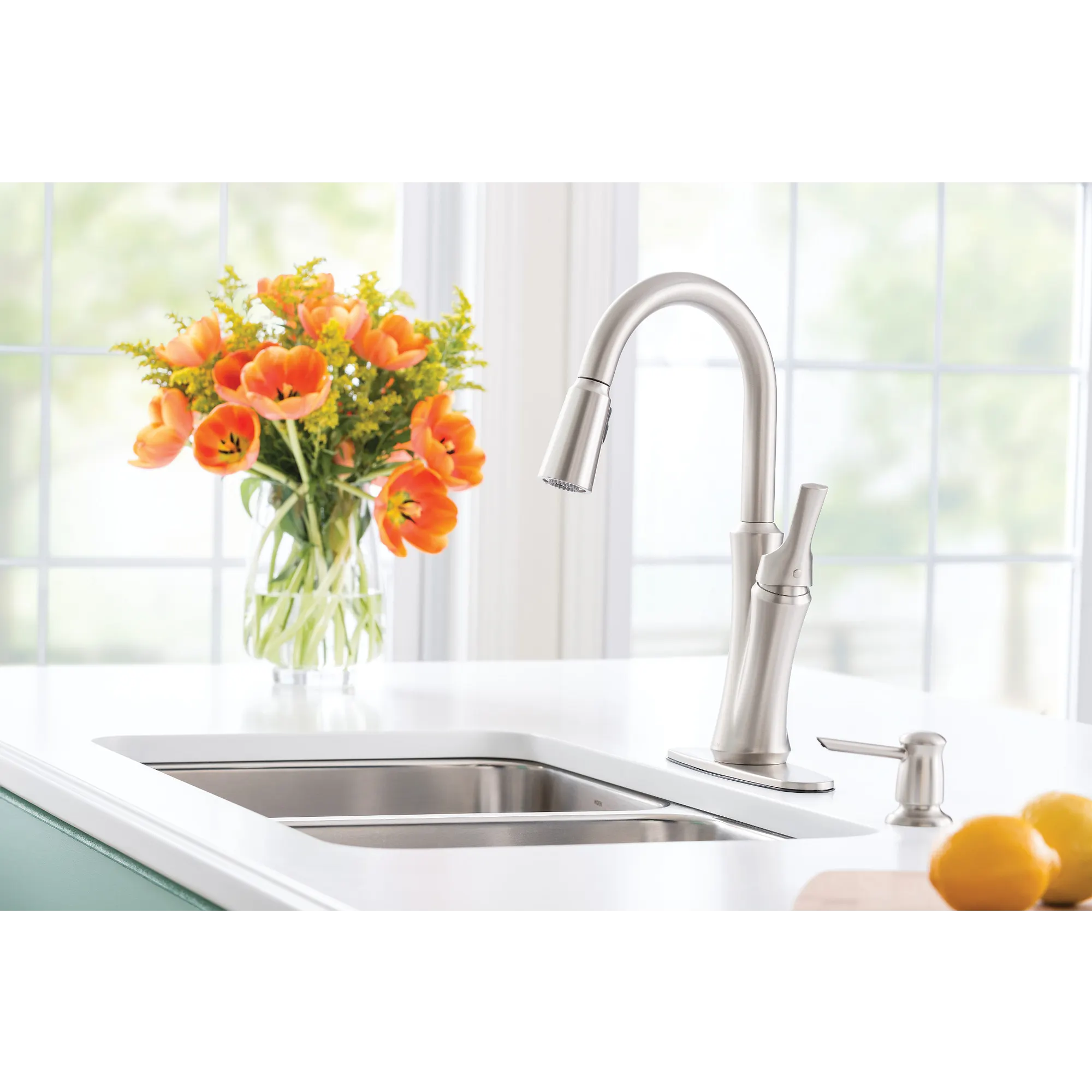 Benson Spot Resist Stainless One-Handle High Arc Pulldown Kitchen Faucet - Image 11