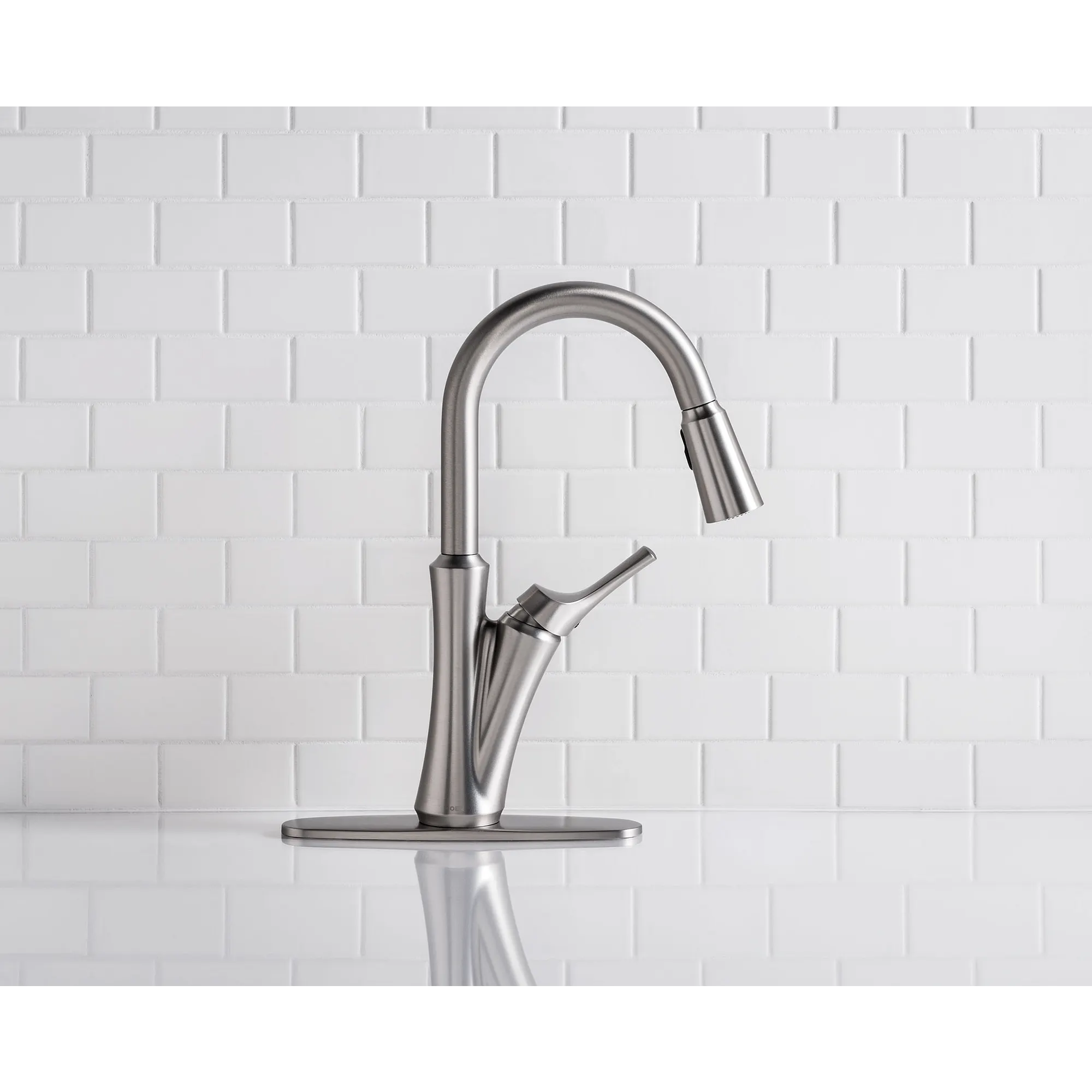 Benson Spot Resist Stainless One-Handle High Arc Pulldown Kitchen Faucet - Image 14