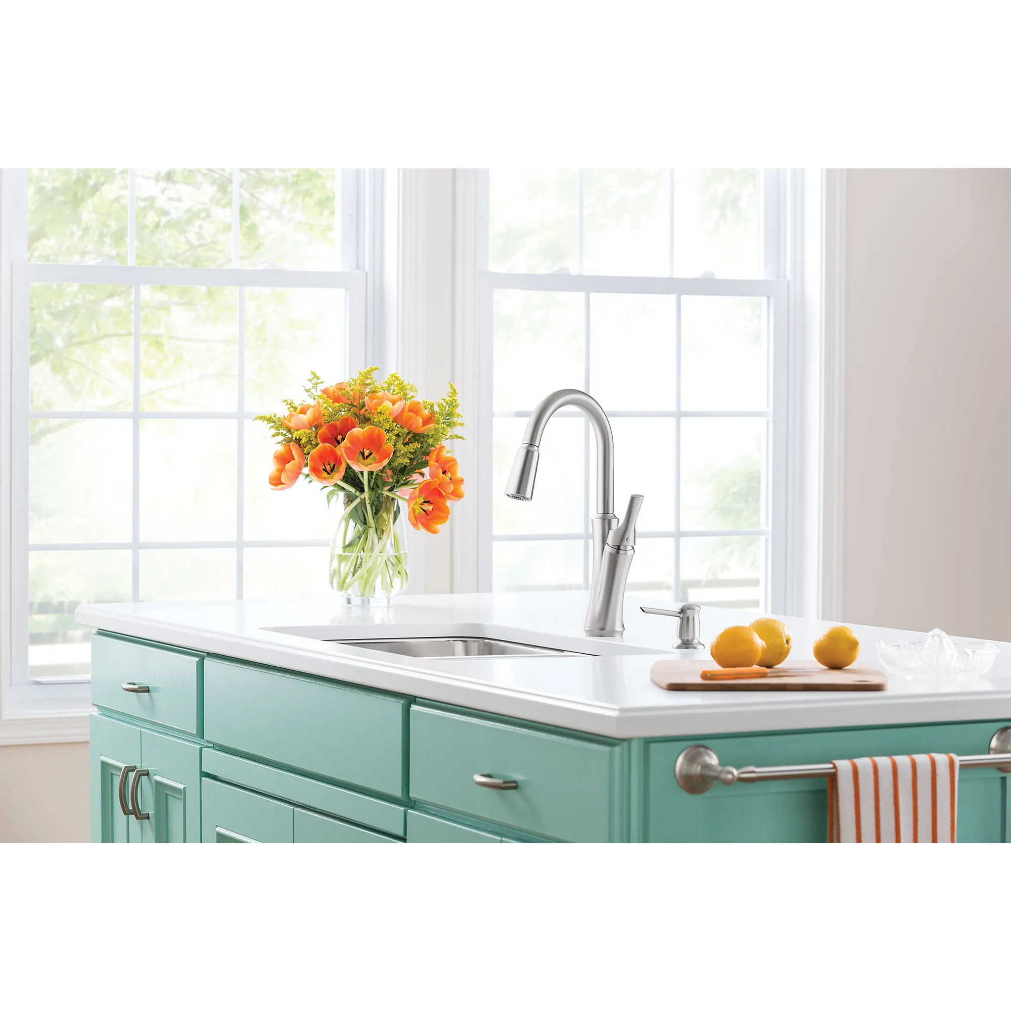 Benson Spot Resist Stainless One-Handle High Arc Pulldown Kitchen Faucet - Image 2