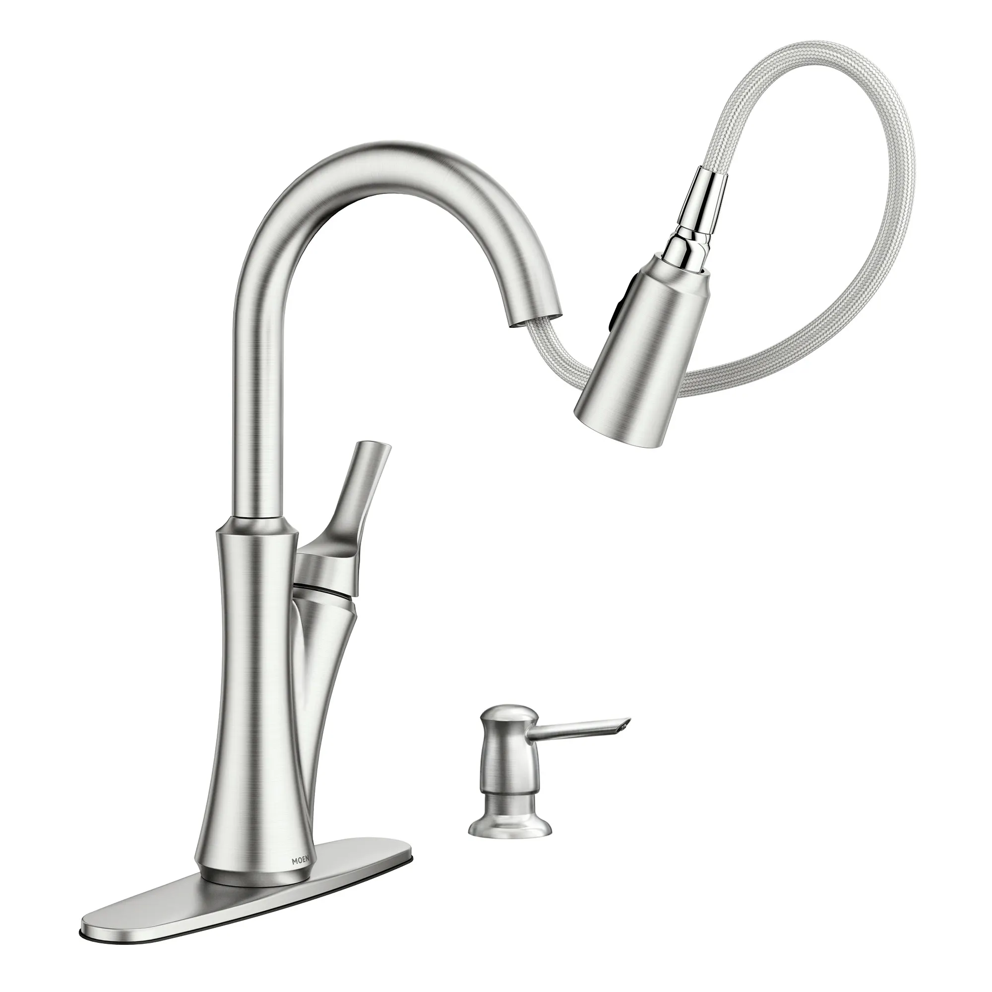 Benson Spot Resist Stainless One-Handle High Arc Pulldown Kitchen Faucet - Image 3