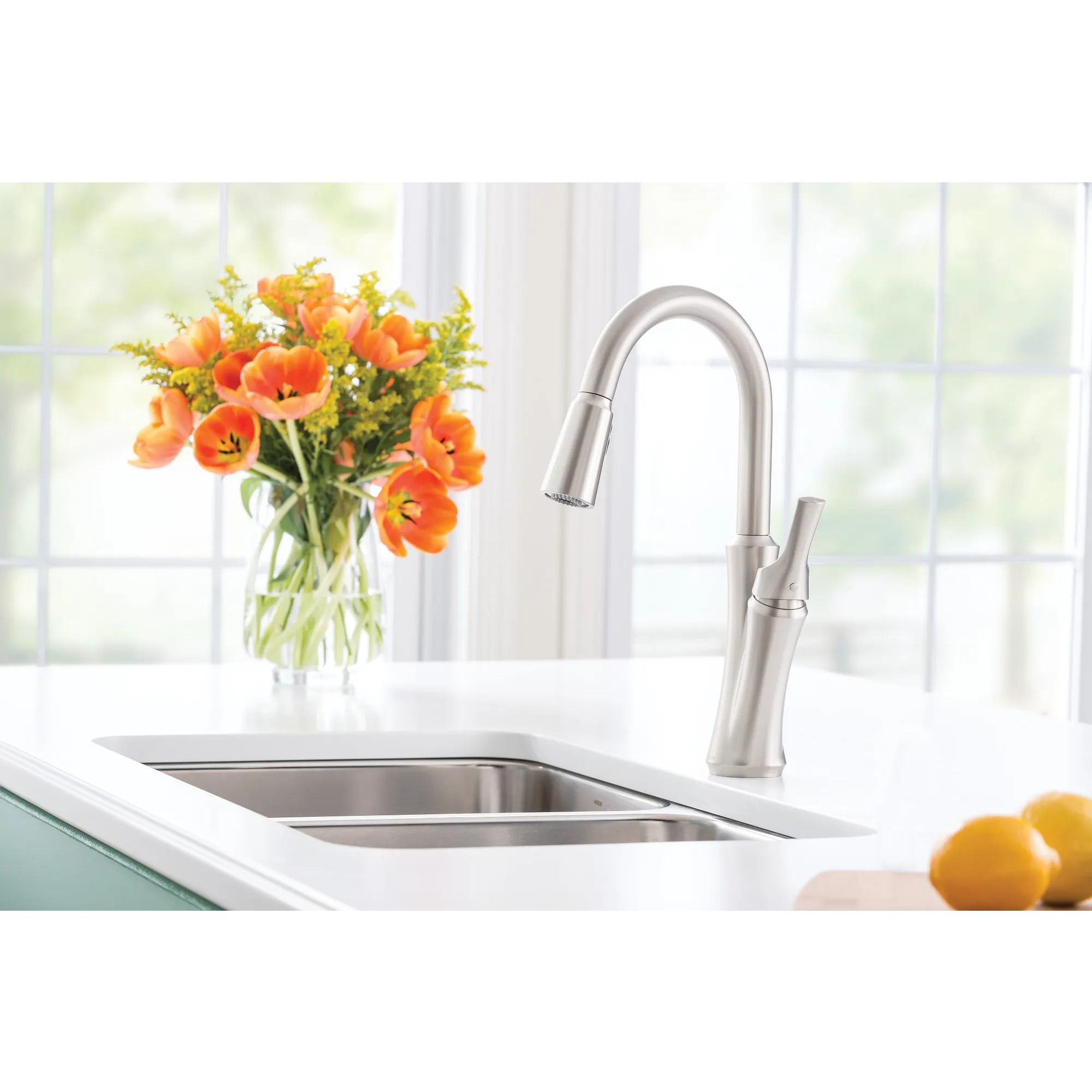 Benson Spot Resist Stainless One-Handle High Arc Pulldown Kitchen Faucet - Image 4