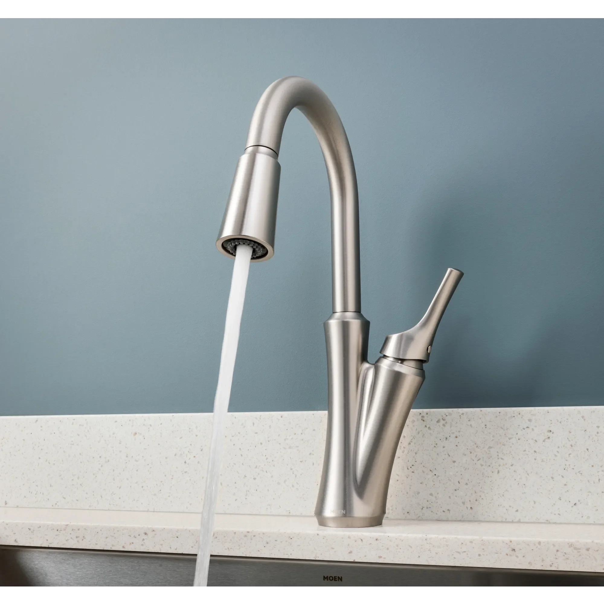 Benson Spot Resist Stainless One-Handle High Arc Pulldown Kitchen Faucet - Image 6
