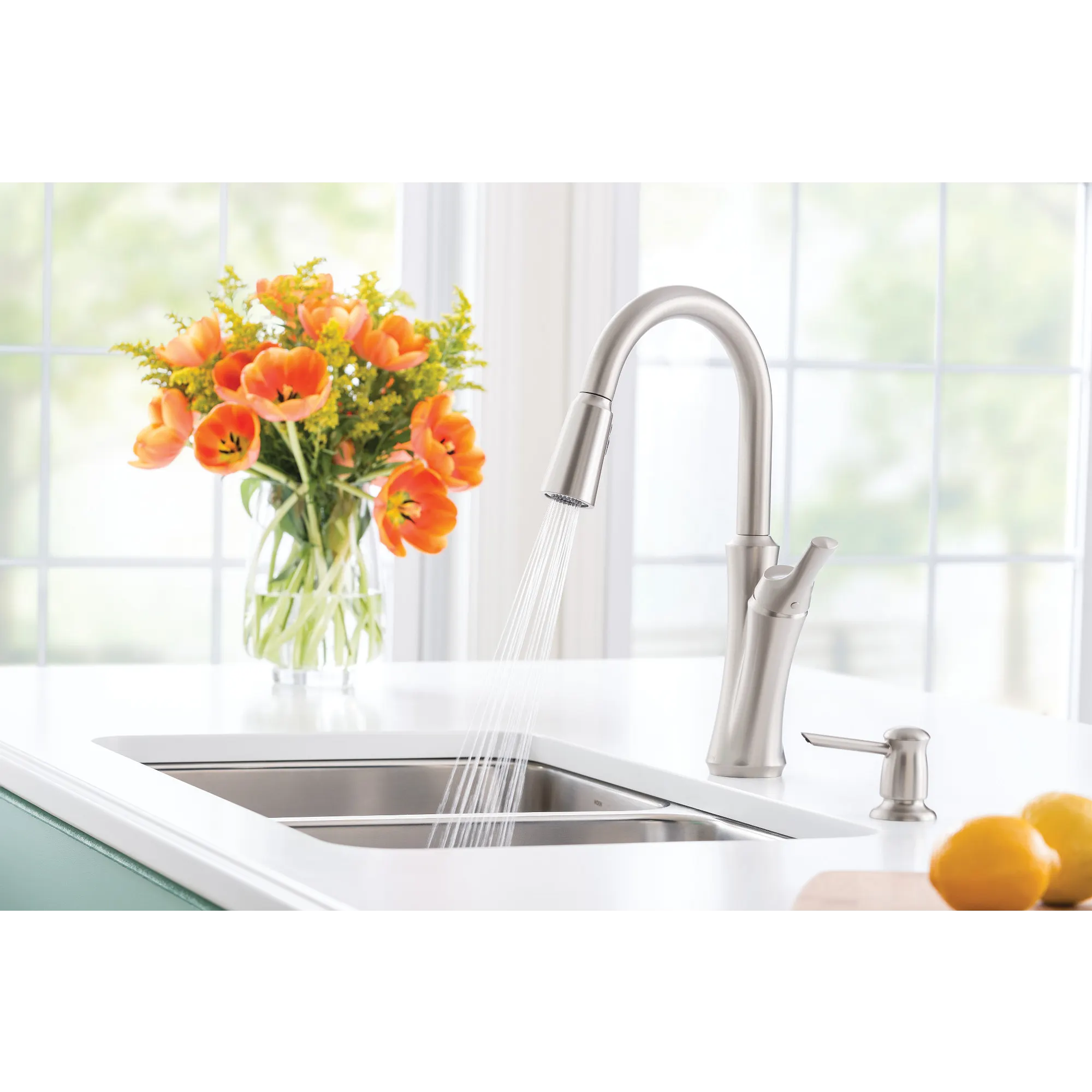 Benson Spot Resist Stainless One-Handle High Arc Pulldown Kitchen Faucet - Image 7