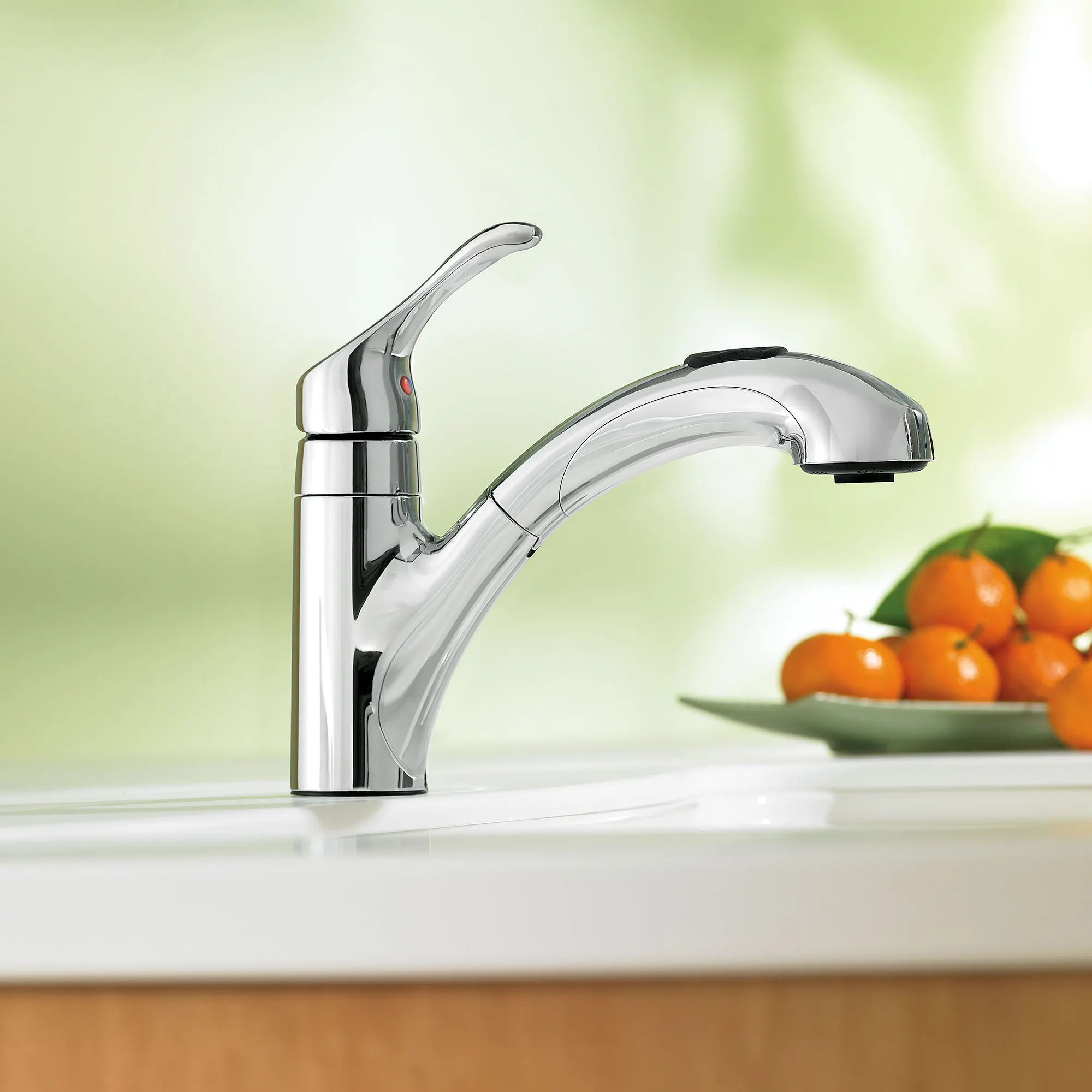 Renzo Chrome one-handle low arc pullout kitchen faucet - Image 5