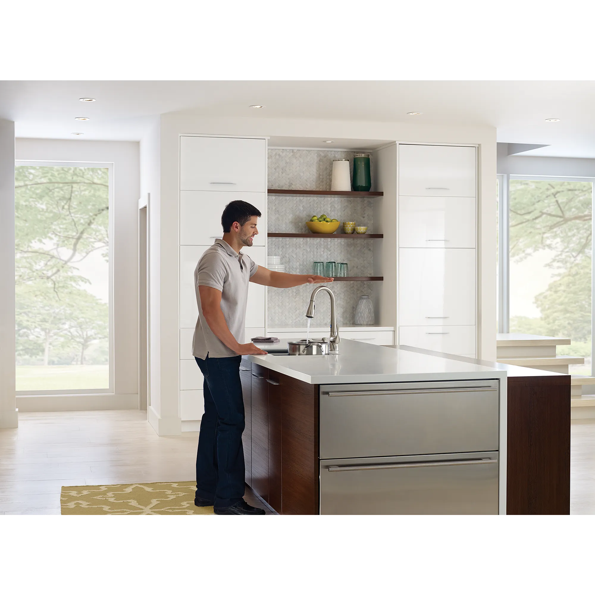 Ridgedale Spot Resist Stainless One-Handle High Arc Pulldown Kitchen Faucet - Image 2