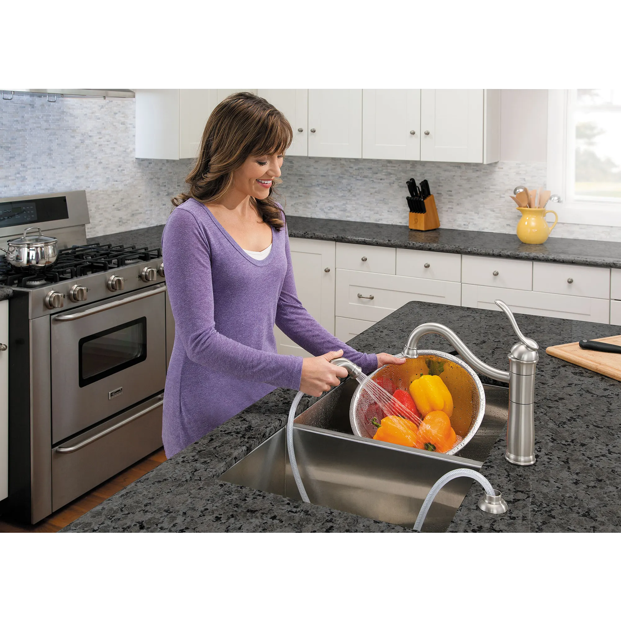 Walden Spot Resist Stainless (MB) One-Handle High Arc Kitchen Faucet - Image 11