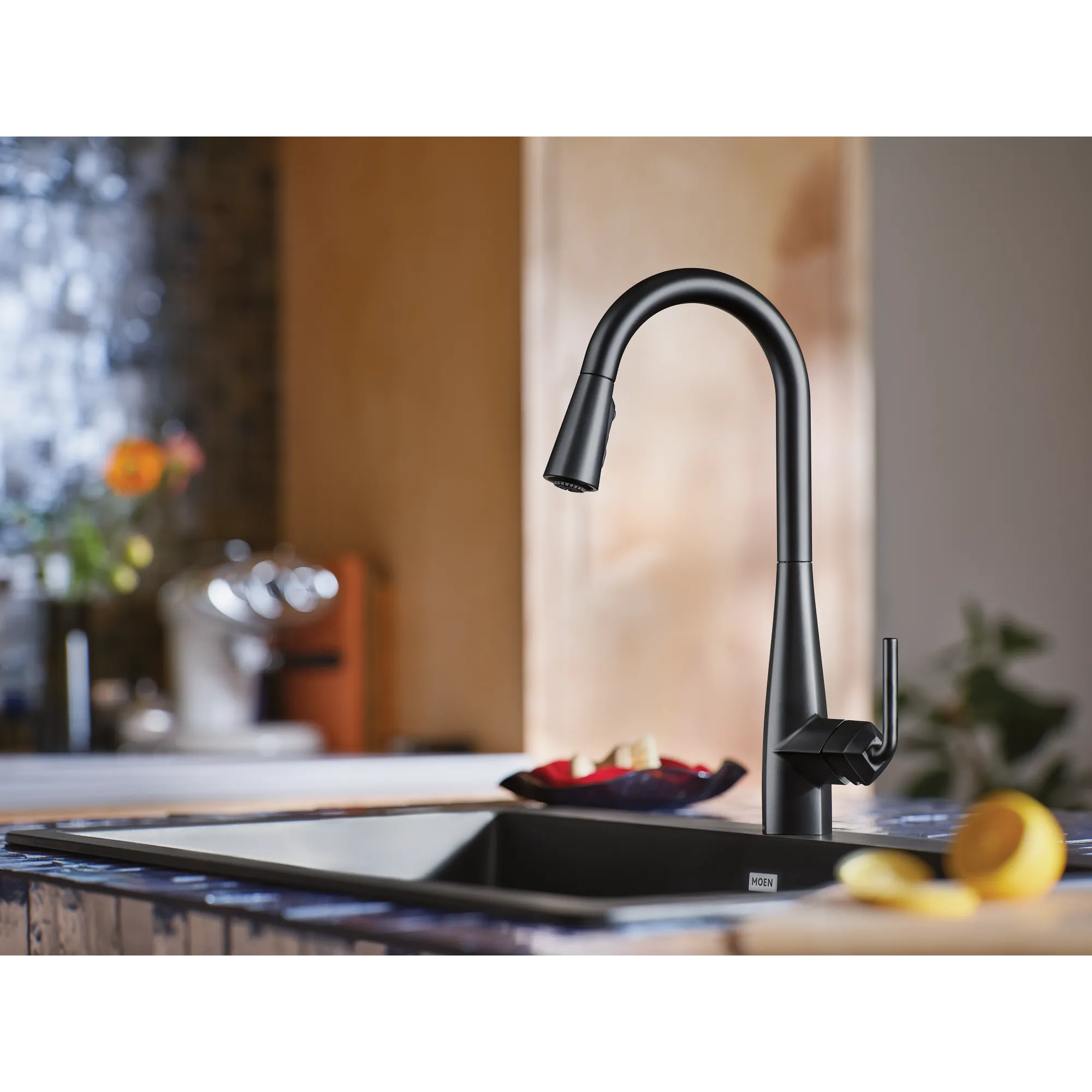 Maureen Chrome one-handle high arc pulldown kitchen faucet - Image 16