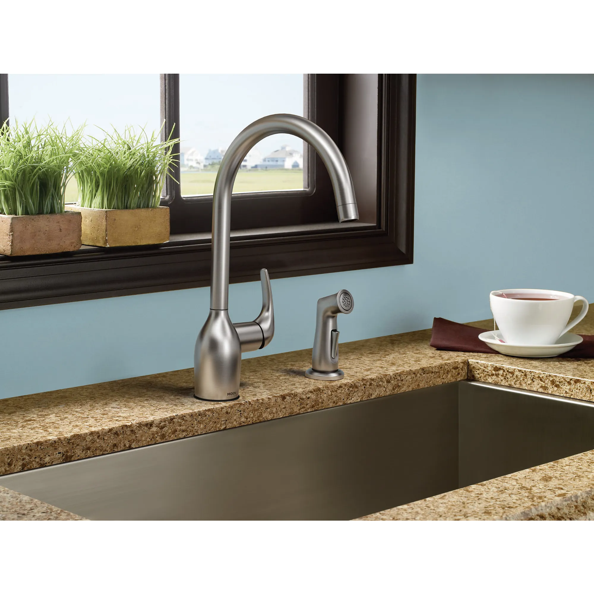 Essie Spot resist stainless One-Handle High Arc Kitchen Faucet - Image 13