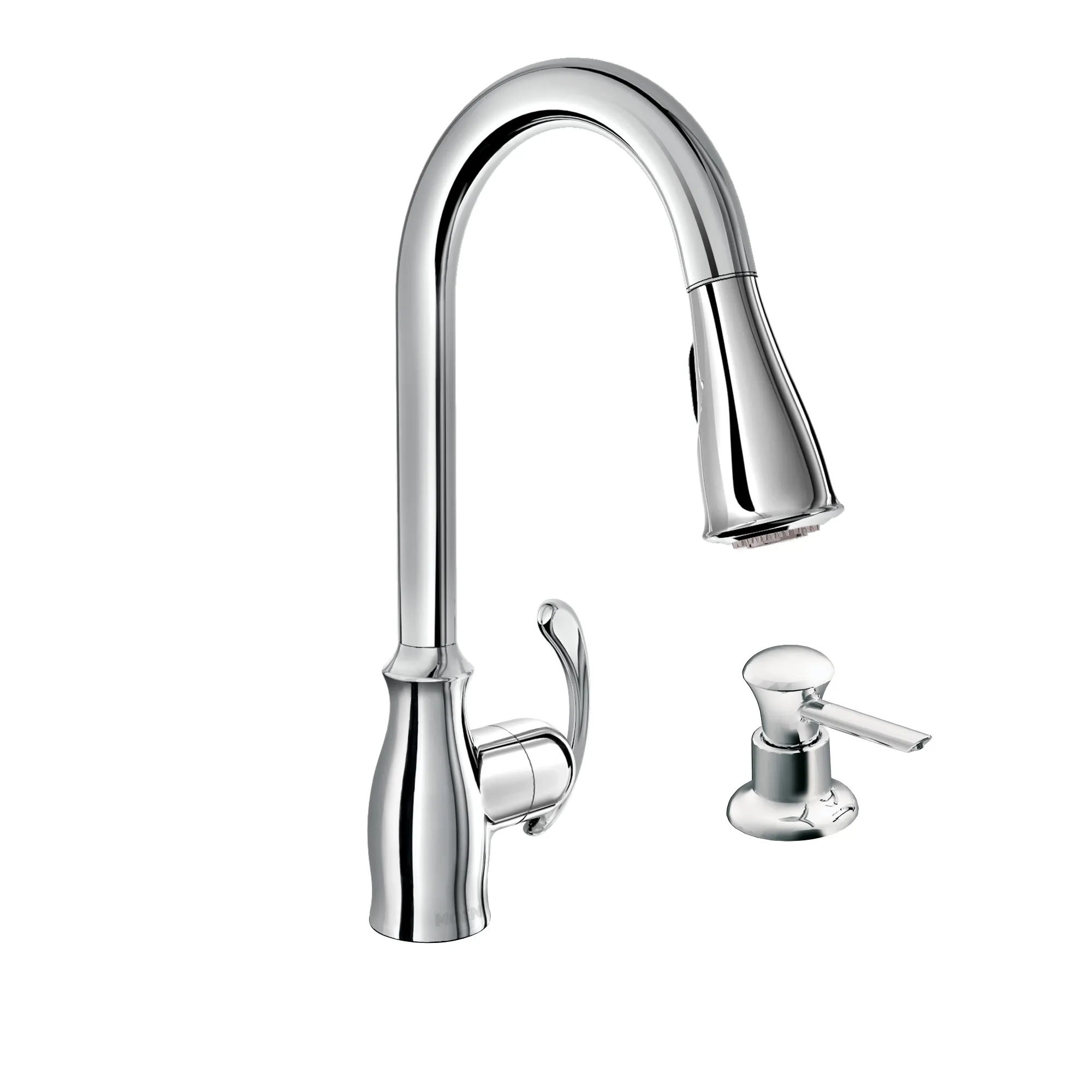 Kipton Chrome One-Handle High Arc Pulldown Kitchen Faucet
