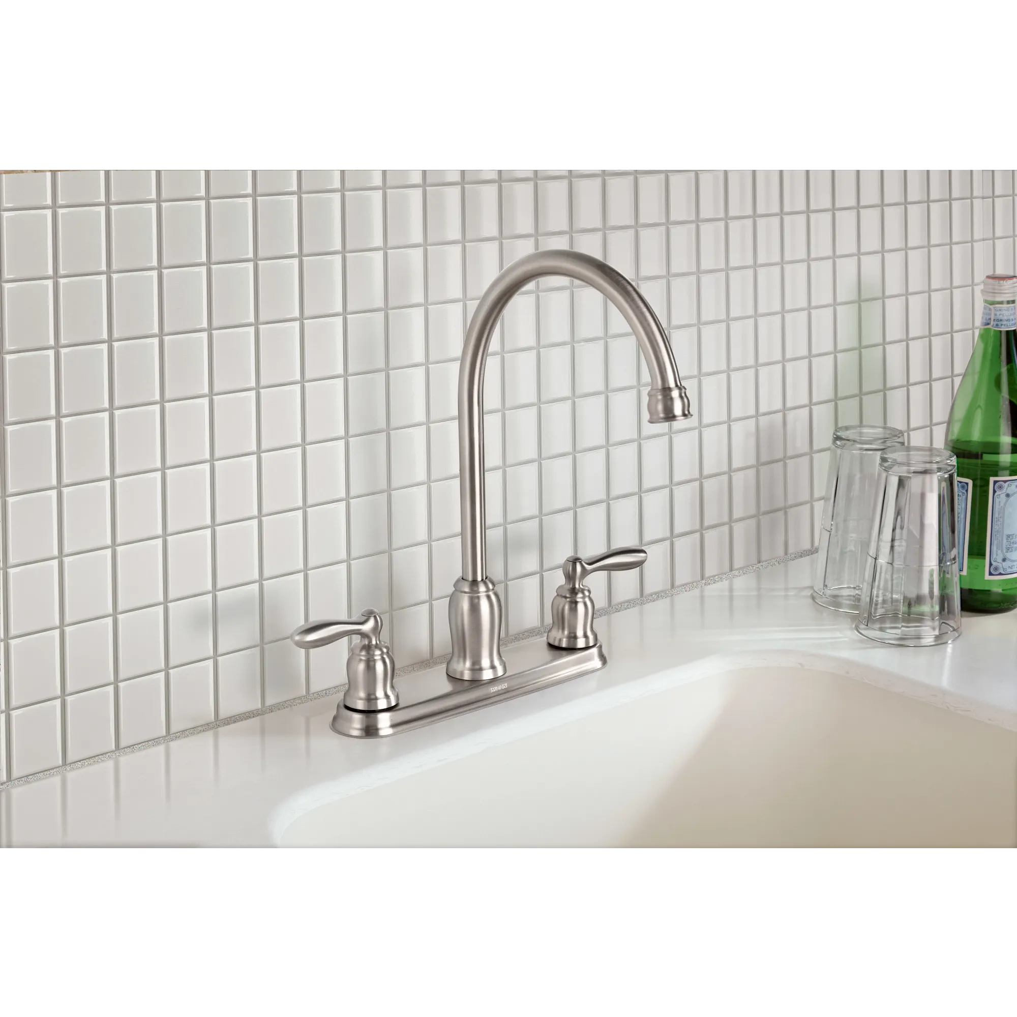 Caldwell Matte black two-handle high arc kitchen faucet - Image 4