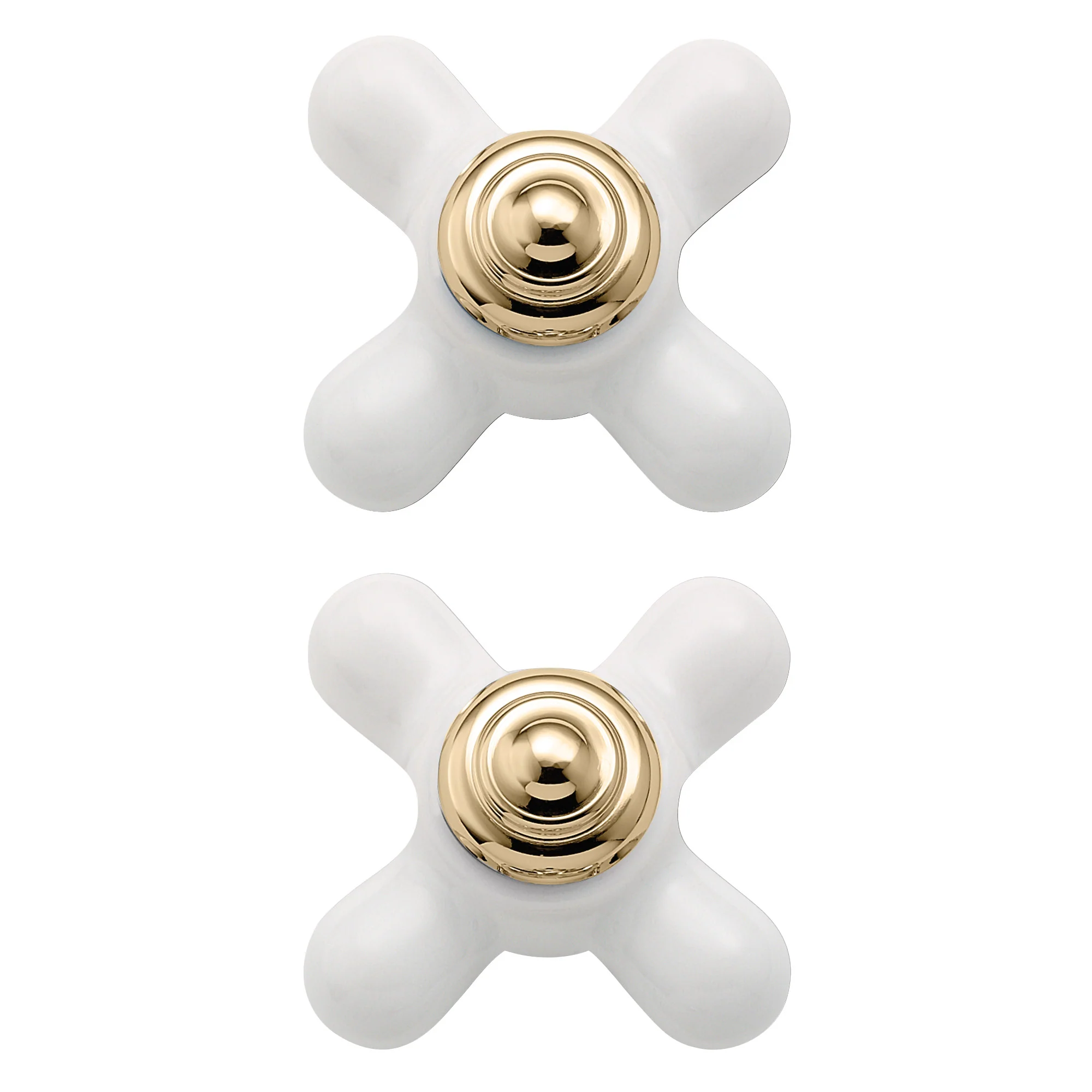 Monticello Porcelain/polished brass Replacement Handle Knob Insert