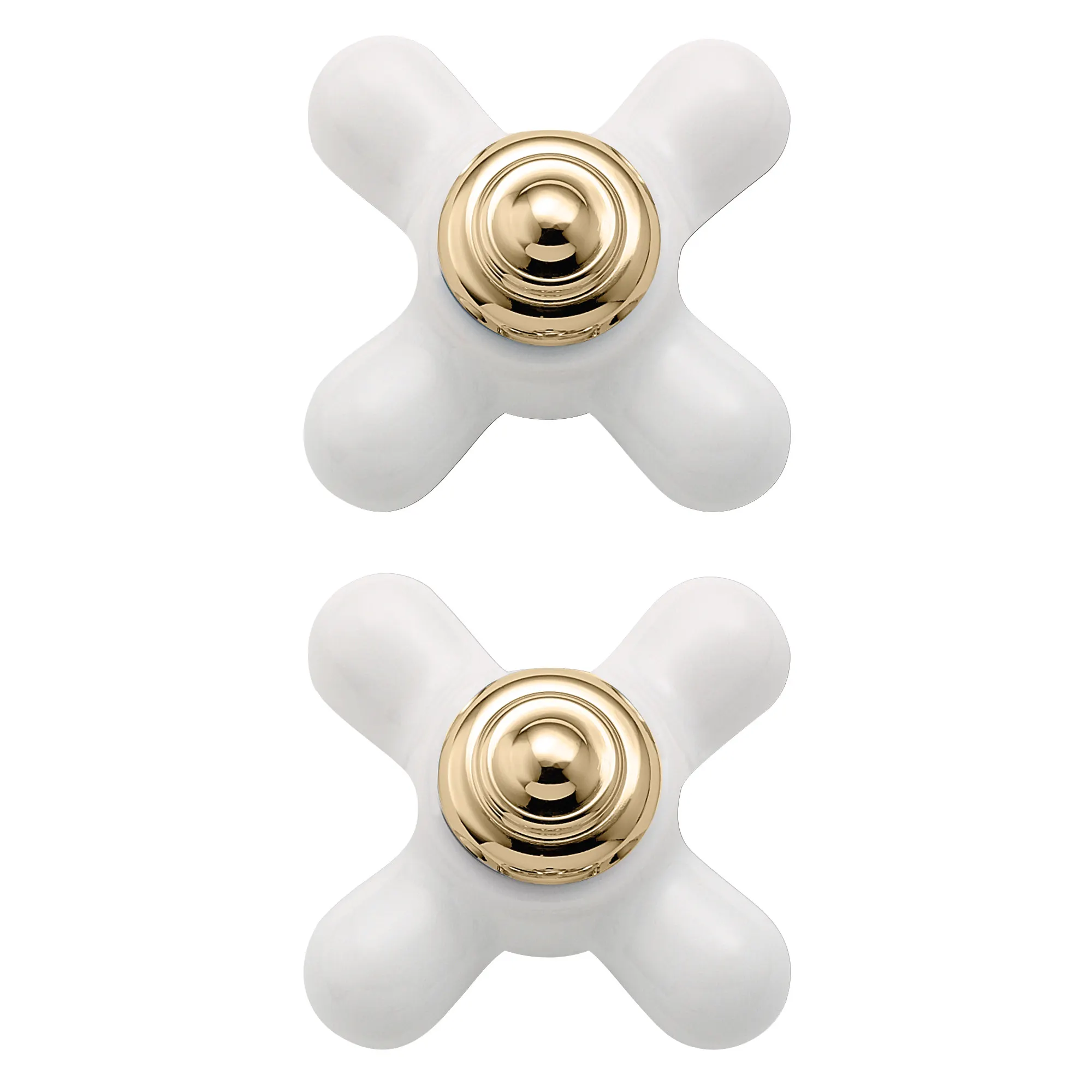 Monticello Porcelain/polished brass Replacement Handle Knob Insert - Image 2