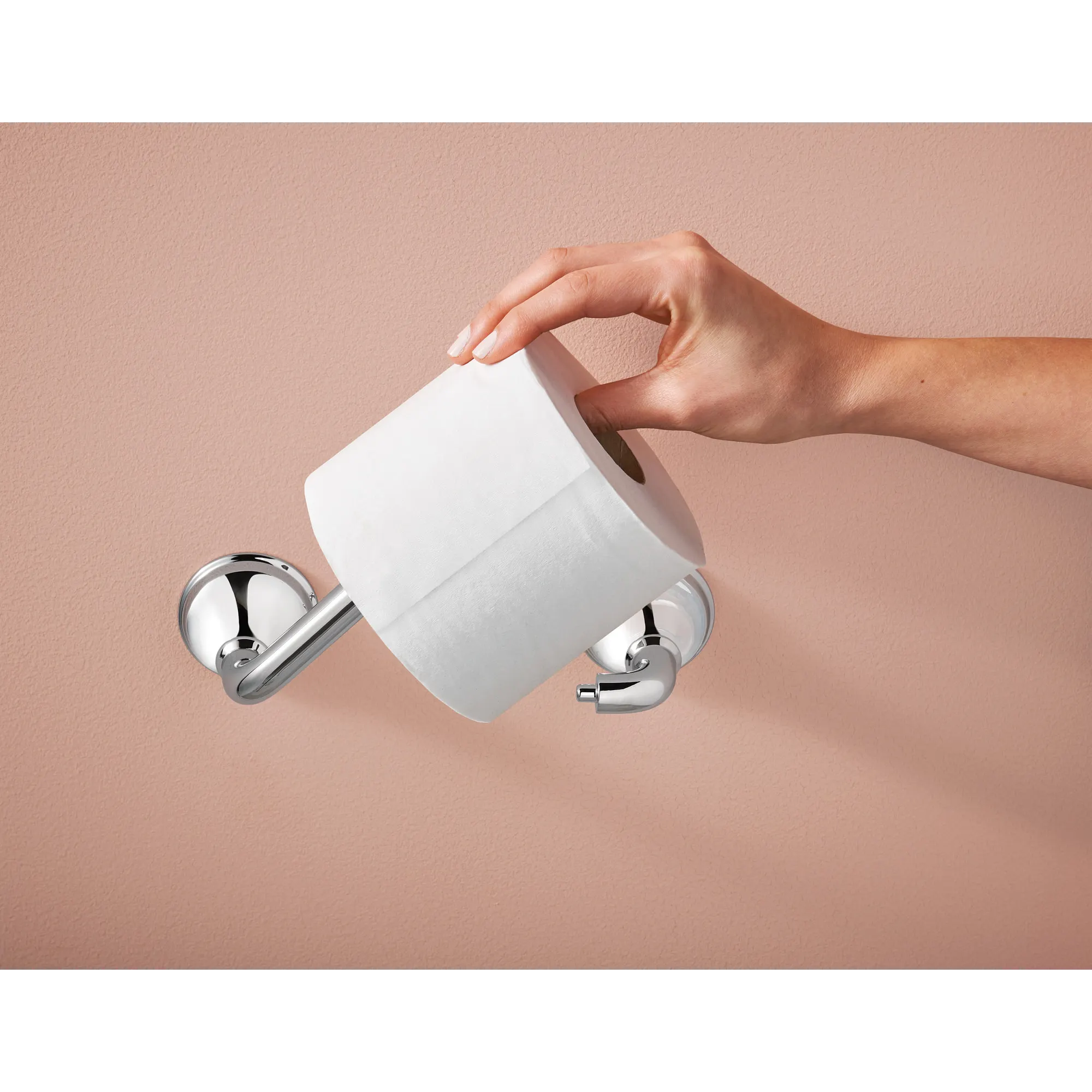 Jansen Chrome 8" Pivoting Toilet Paper Holder - Image 2