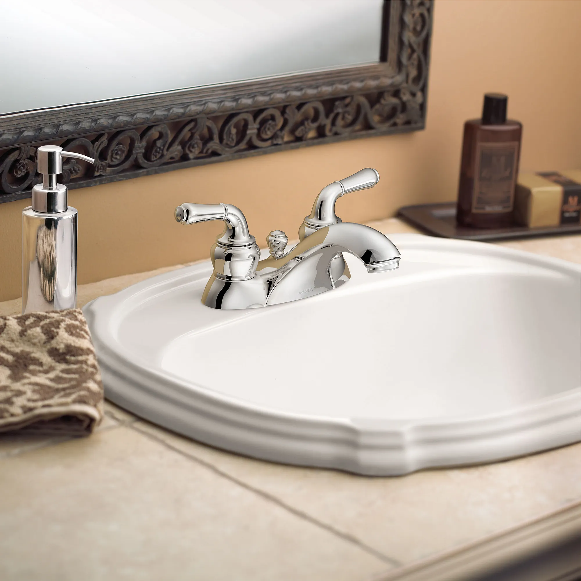 Monticello Chrome two-handle low arc bathroom faucet - Image 8