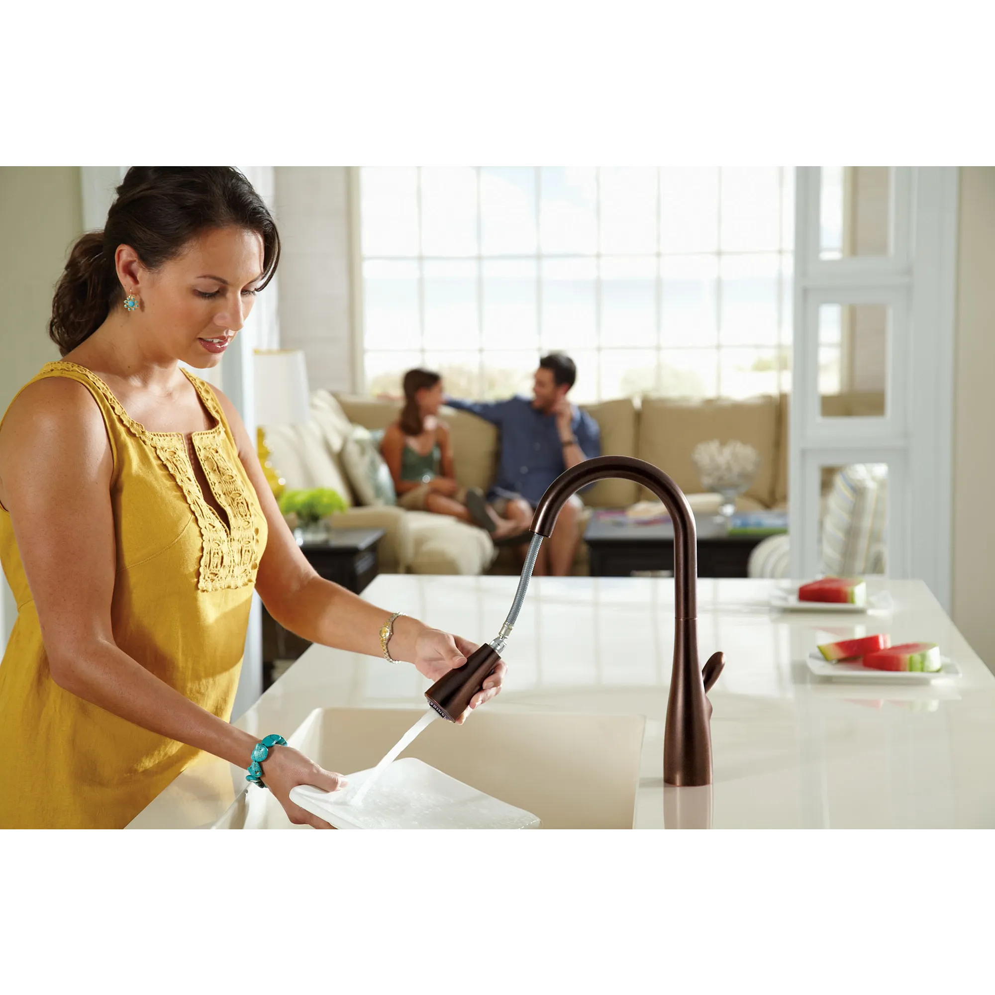 Arbor Chrome one-handle high arc pulldown kitchen faucet - Image 5
