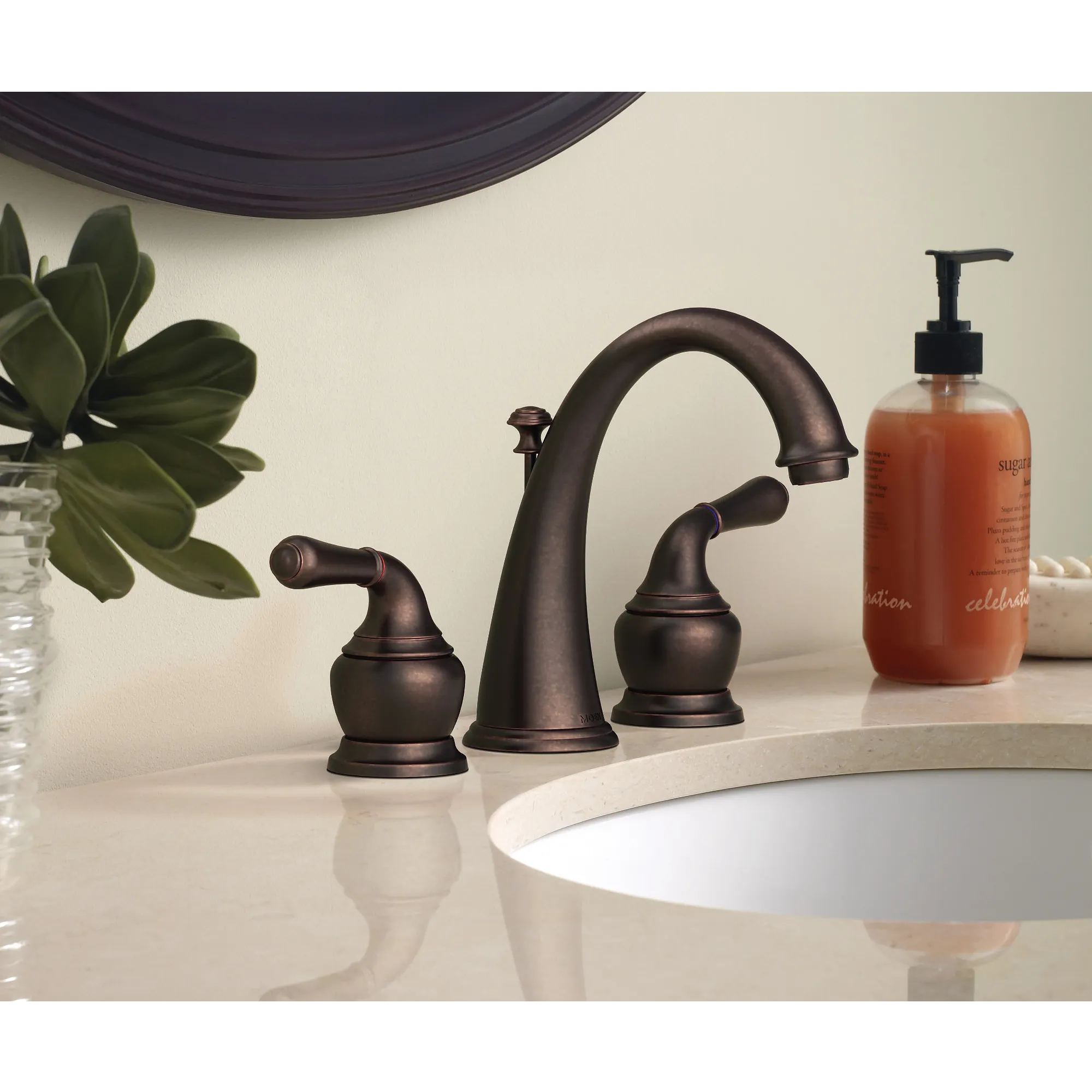 Monticello Oil rubbed bronze two-handle high arc bathroom faucet