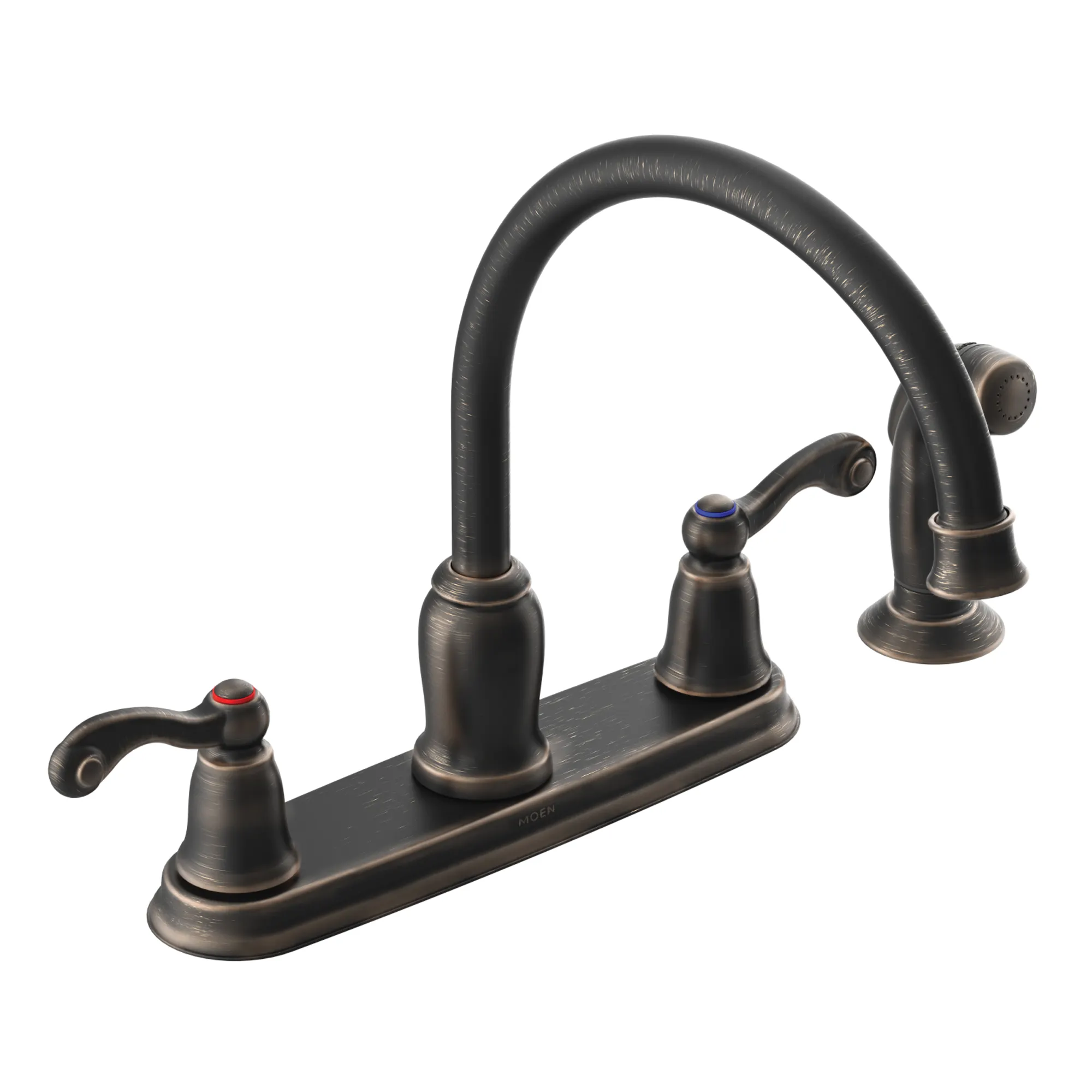 Traditional Chrome Two-Handle High Arc Kitchen Faucet - Image 2