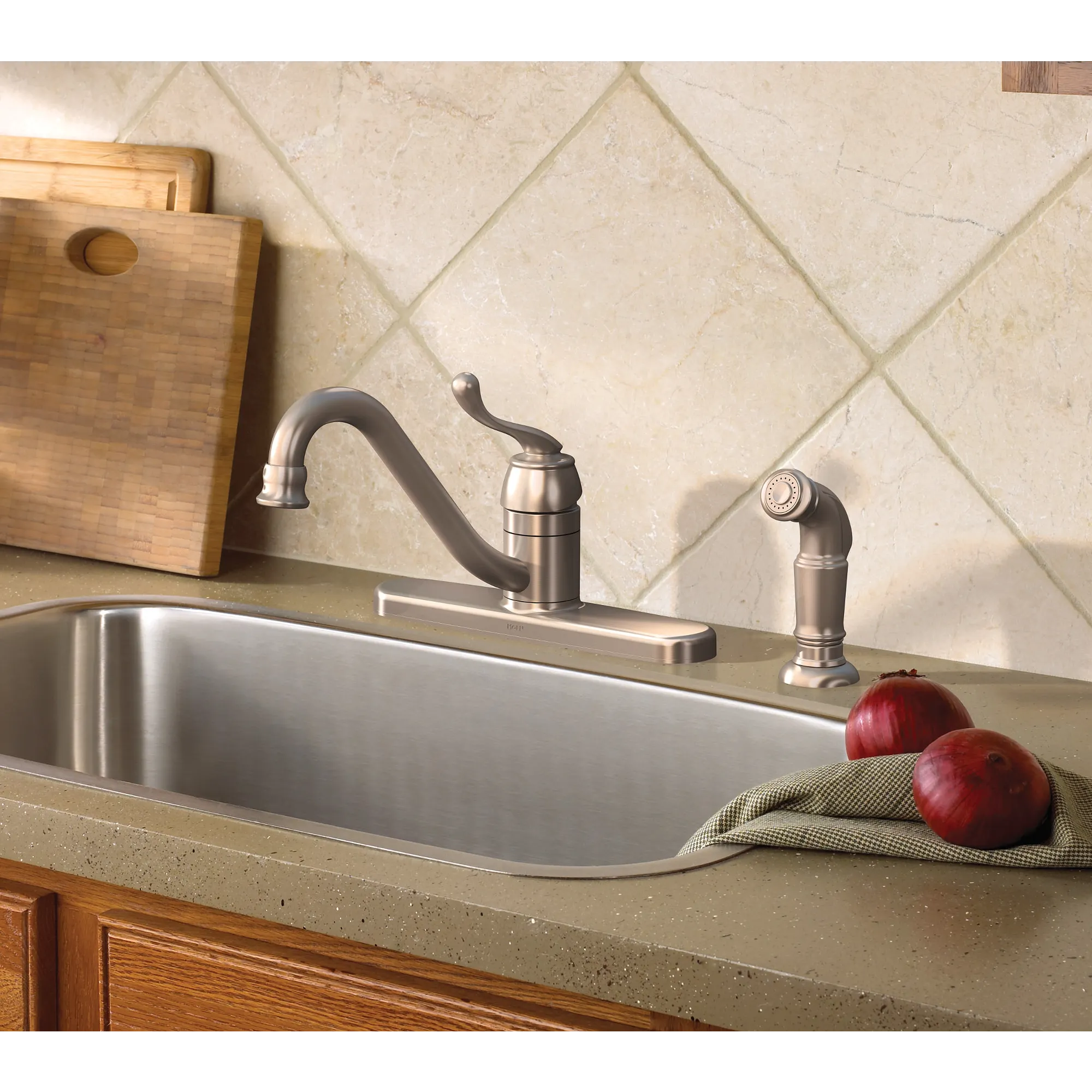 Muirfield Classic stainless one-handle low arc kitchen faucet - Image 2