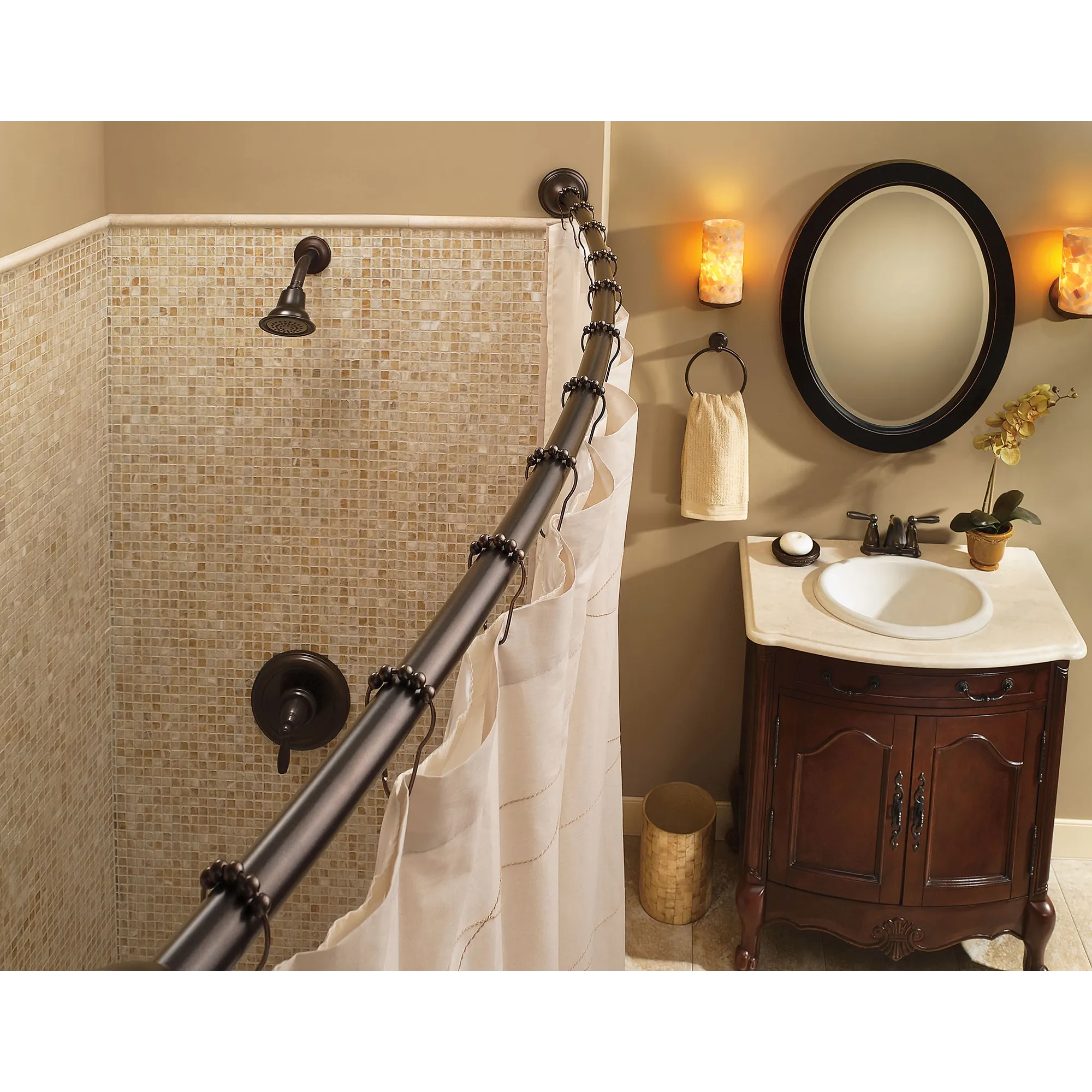Curved Shower Rods Chrome Adjustable Curved Shower Rod - Image 29