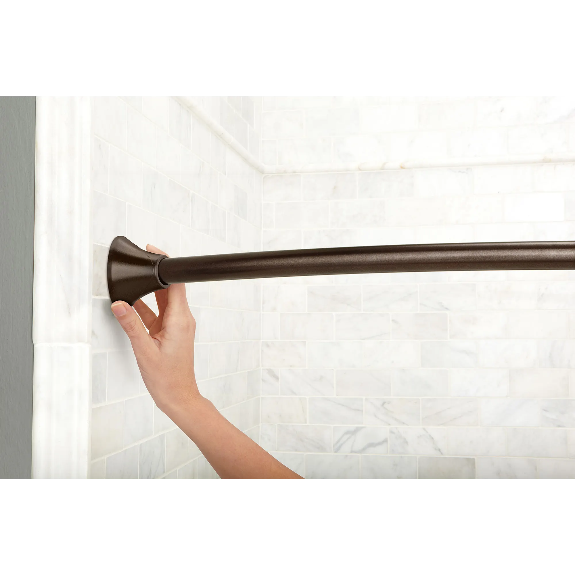 Curved Shower Rods Chrome Tension Curved Shower Rod - Image 15