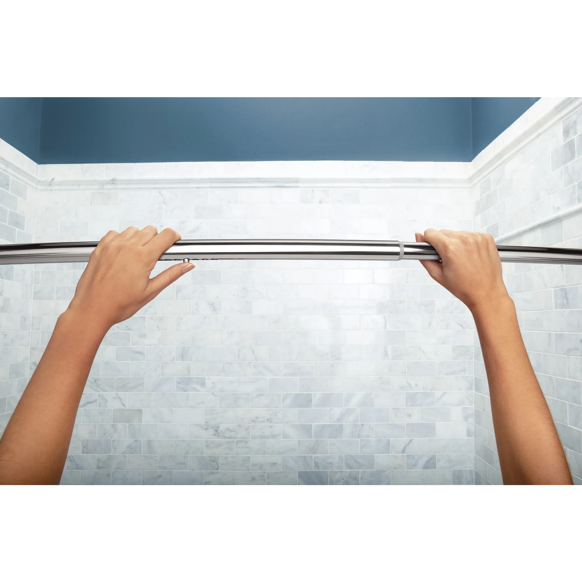 Curved Shower Rods Chrome Tension Curved Shower Rod - Image 4