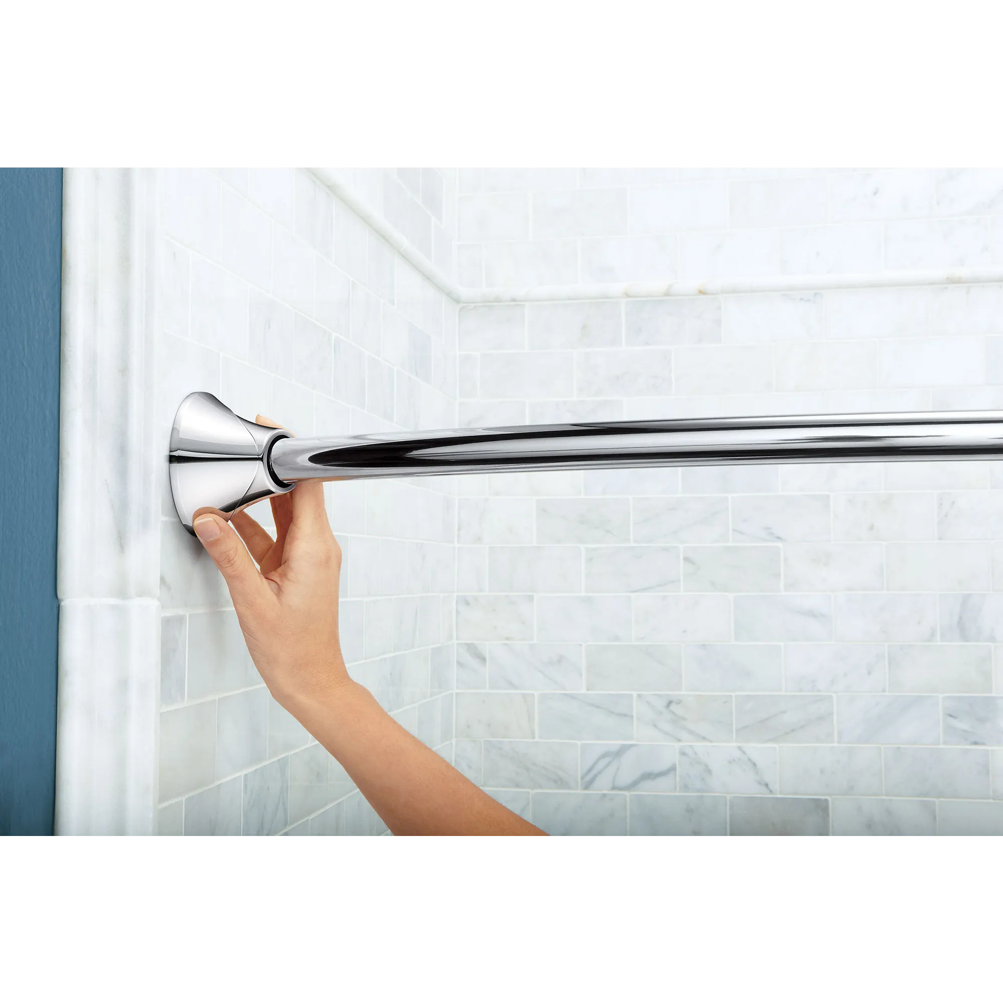 Curved Shower Rods Chrome Tension Curved Shower Rod - Image 5