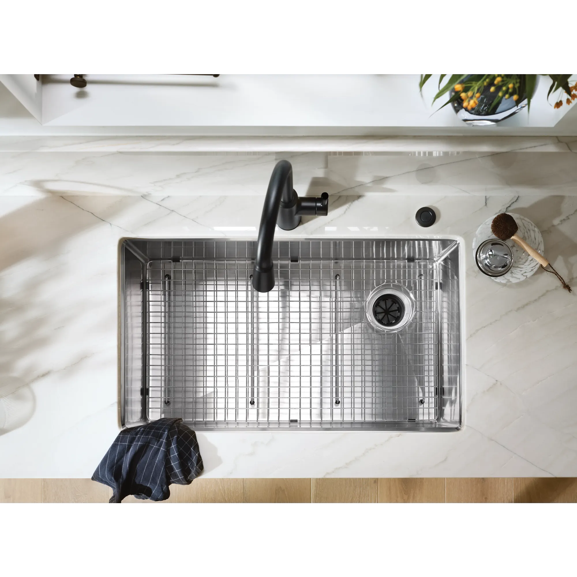 Luxe Chef™ 33” Workstation System Stainless Steel Dual Mount Single Bowl Sink - Image 6
