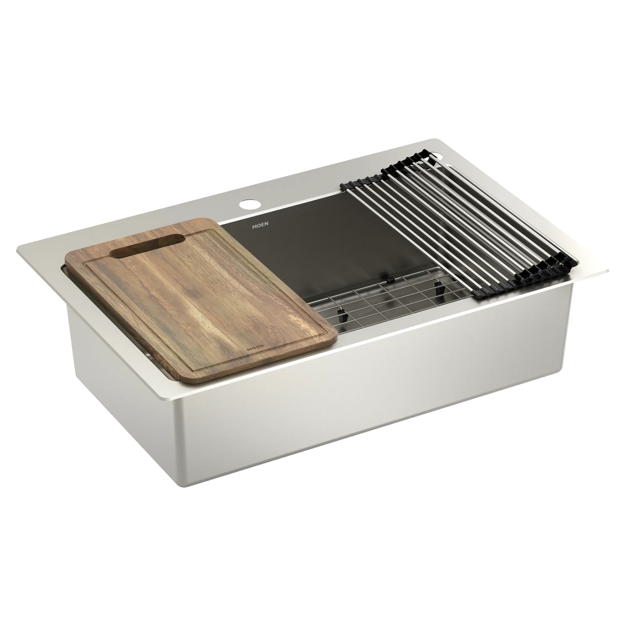 1800 Series 33"x22" stainless steel 18 gauge single bowl dual mount sink - Image 6